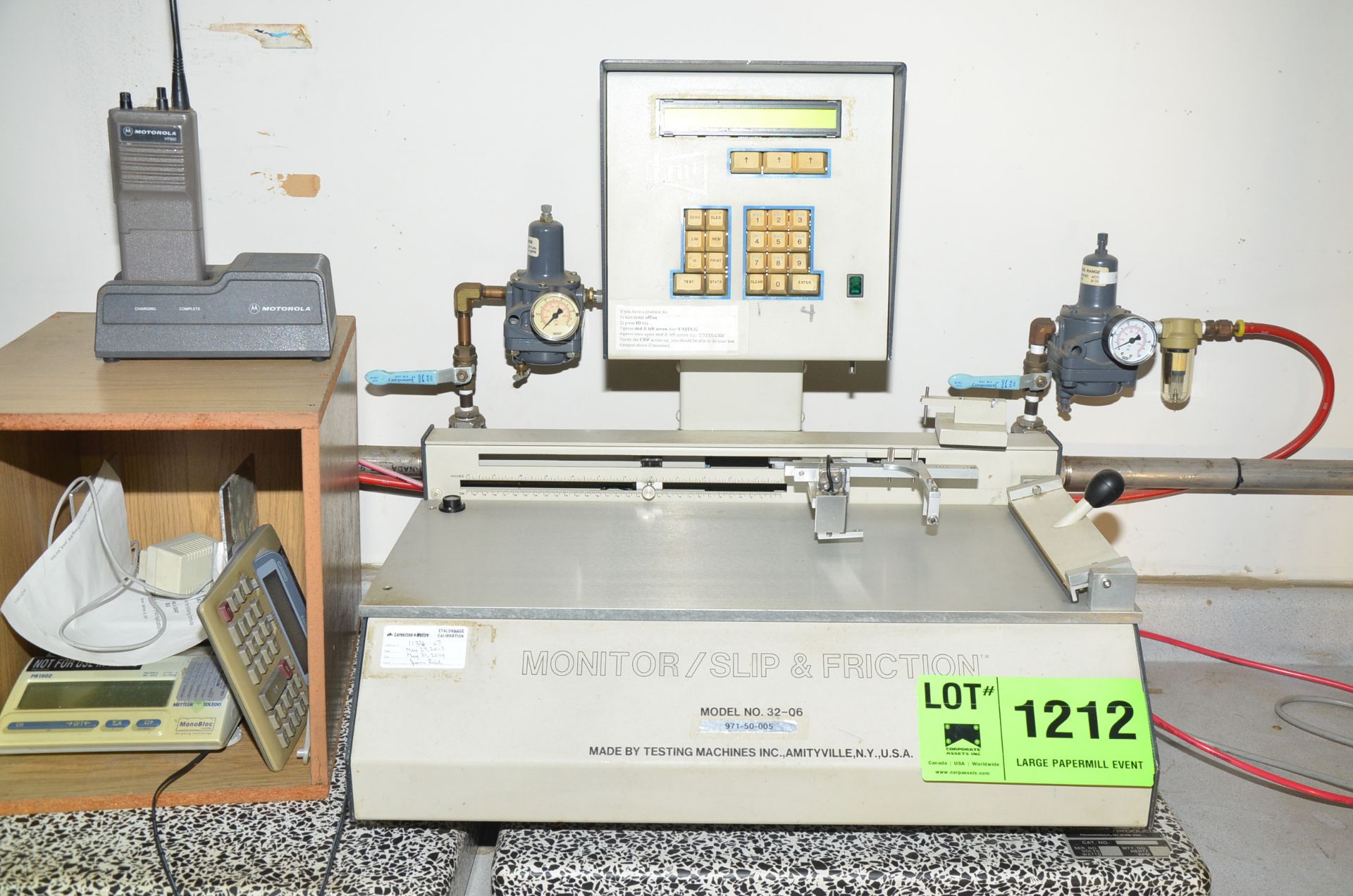 LOT/ TESTING MACHINES INC. MODEL 32-06 MONITOR/SLIP&FRICTION DIGITAL TESTER WITH DIGITAL SCALE AND