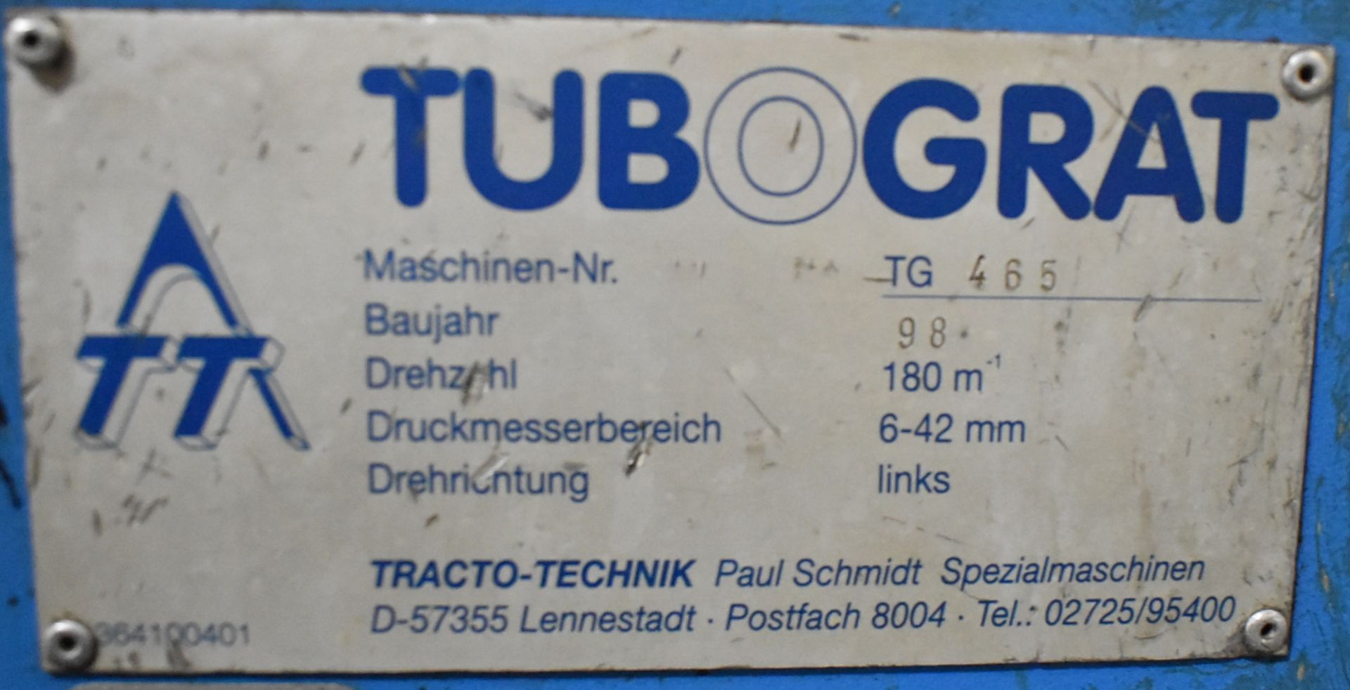 TRACTO-TECHNIK TUBOSAW WITH 0.23"- 1.65" CUTTING AREA, 9.5" BLADE DIAMETER, MOBILE UNDERCARRIAGE, - Image 7 of 7