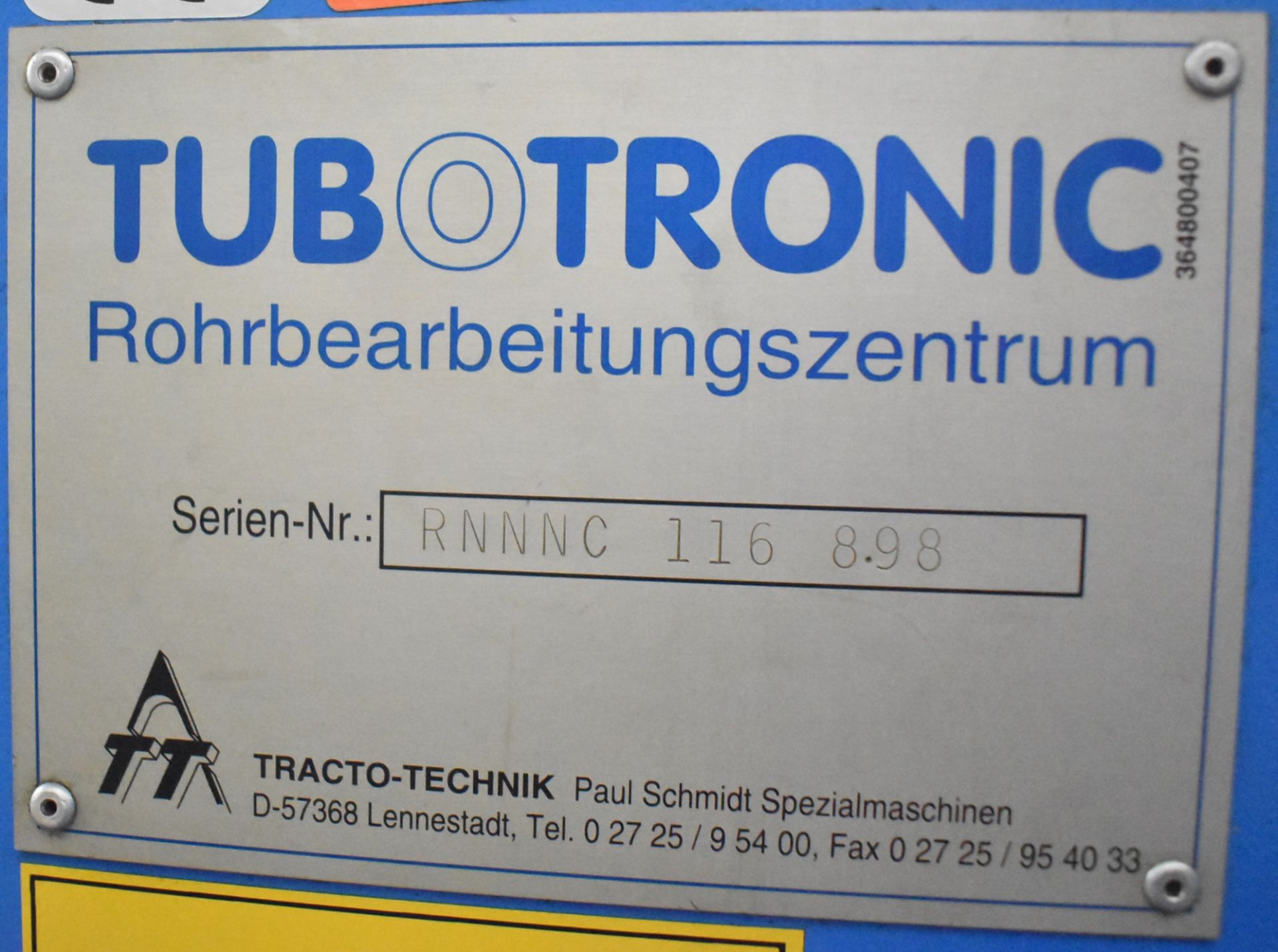 TRACTO-TECHNIK TUBOTRONIC CNC PIPE BENDER WITH 0.78"-3"X0.11" CAPACITY, UP TO 180 DEG. BENDING - Image 8 of 8