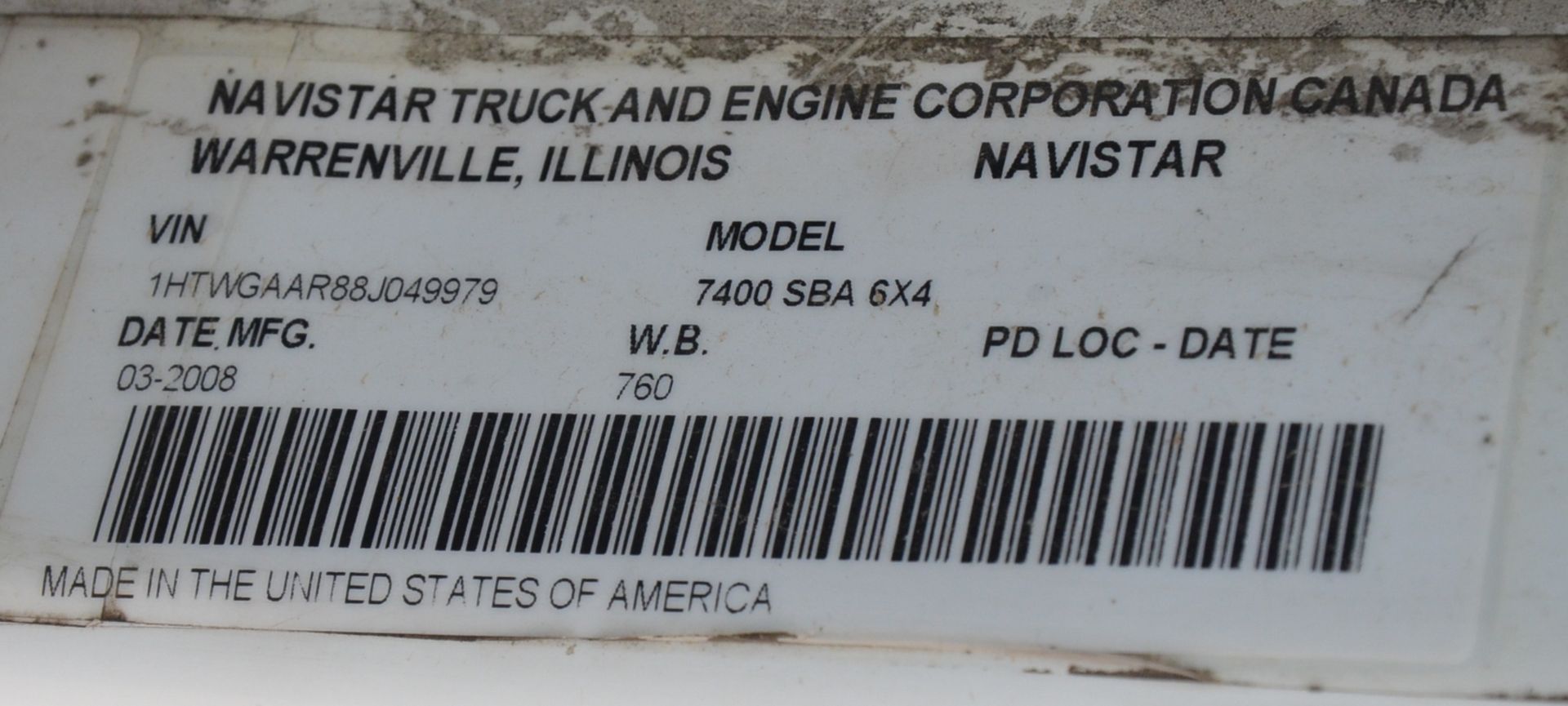 INTERNATIONAL (2008) 7400SBA 6X4 TANDEM AXLE CUBE TRUCK WITH MAXFORCE 466 DT 7.6LITER TURBO DIESEL - Image 18 of 18