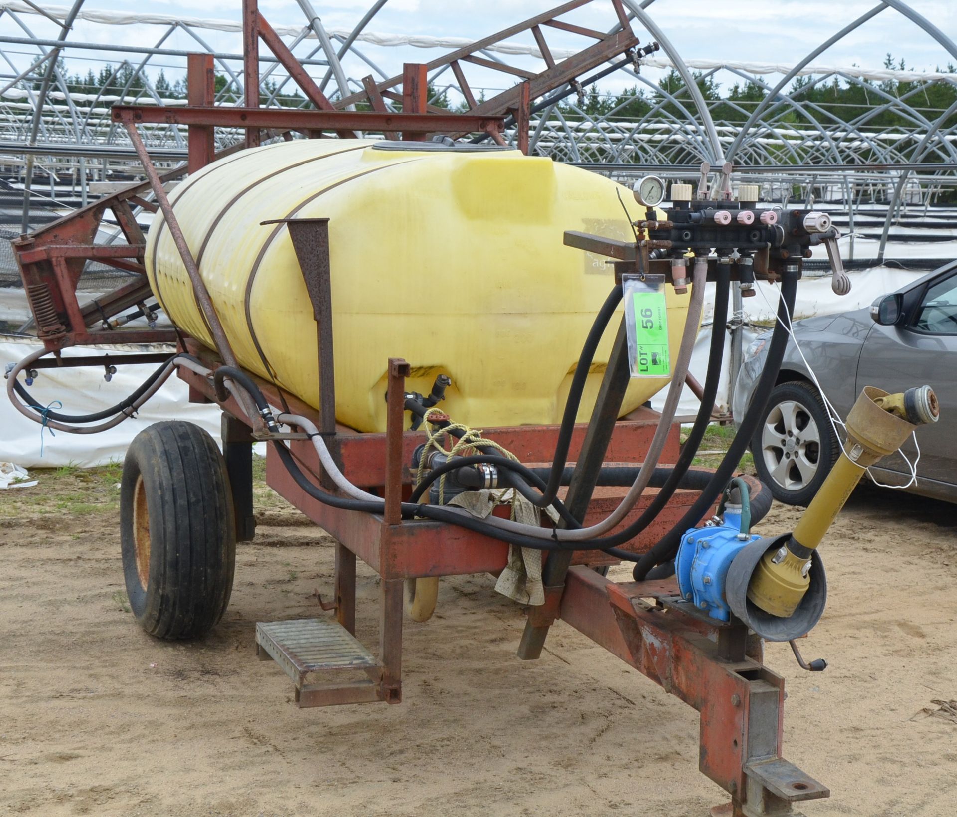 WEST JOVAN TRAILER MOUNTED SPRAYER WITH 500GAL CAPACITY TANK, PTO DRIVEN PUMP, S/N VIN N/A (FARM