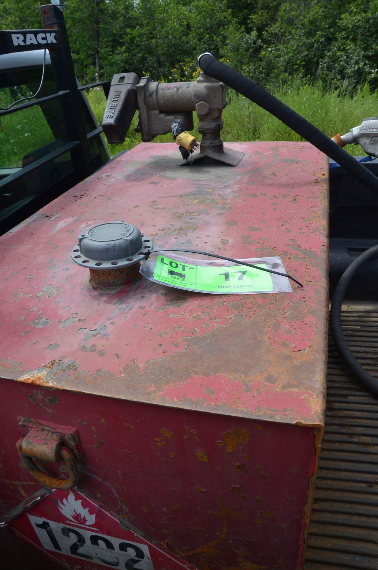 FUEL TANK WITH METERED DISPENSING PUMP WITH HOSE AND GUN, S/N N/A - Image 2 of 2