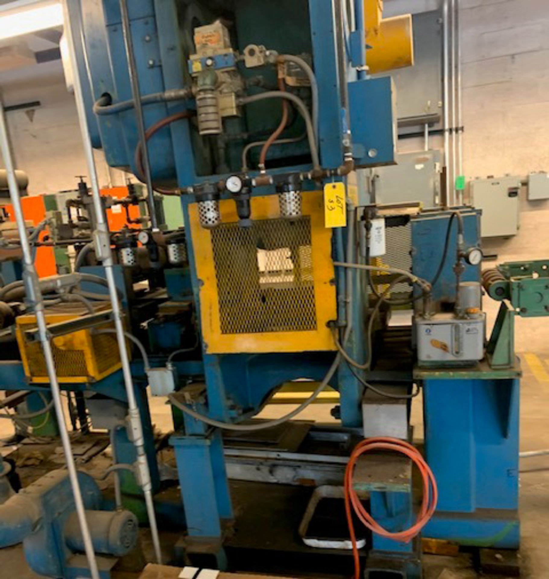 EW BLISS C-45 GAP FRAME OBI PUNCH PRESS WITH 45 TON CAPACITY, 29"X17" BED, INFEED CONVEYOR AND - Image 2 of 6