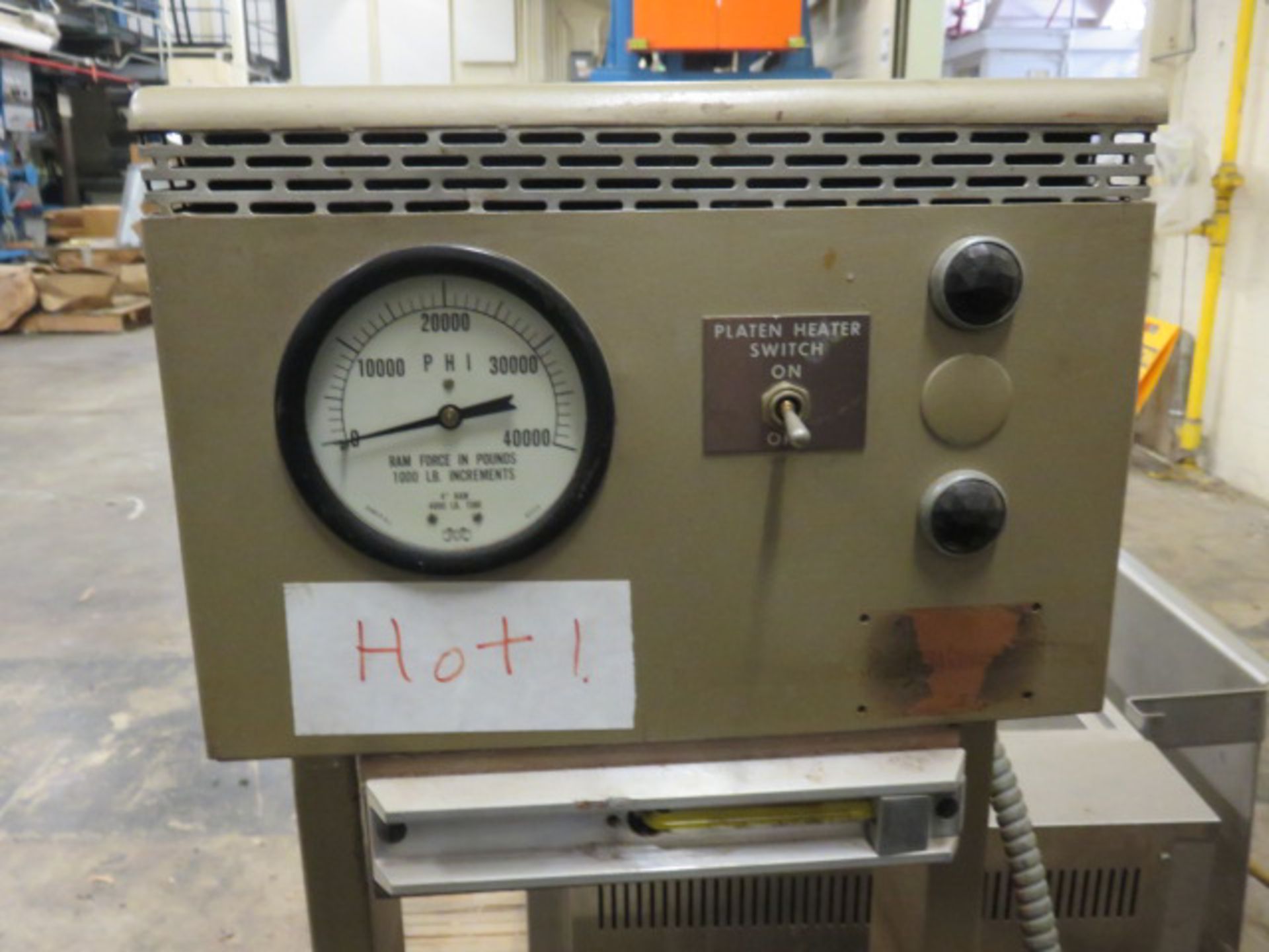 PASADENA MANUAL HEATED BENCH-TYPE HYDRAULIC PRESS, S/N: N/A [RIGGING FEES FOR LOT #20 - $50 USD PLUS - Image 2 of 4