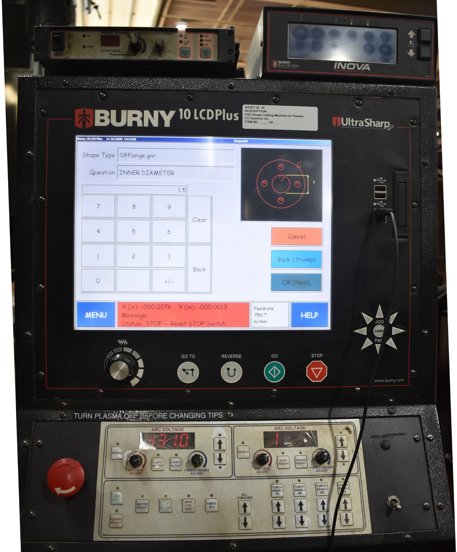 THERMADYNE CROSSFIRE II DUAL HEAD BRIDGE-TYPE CNC PLASMA CUTTING TABLE WITH ULTRASHARP BURNY10 LCD - Image 2 of 10