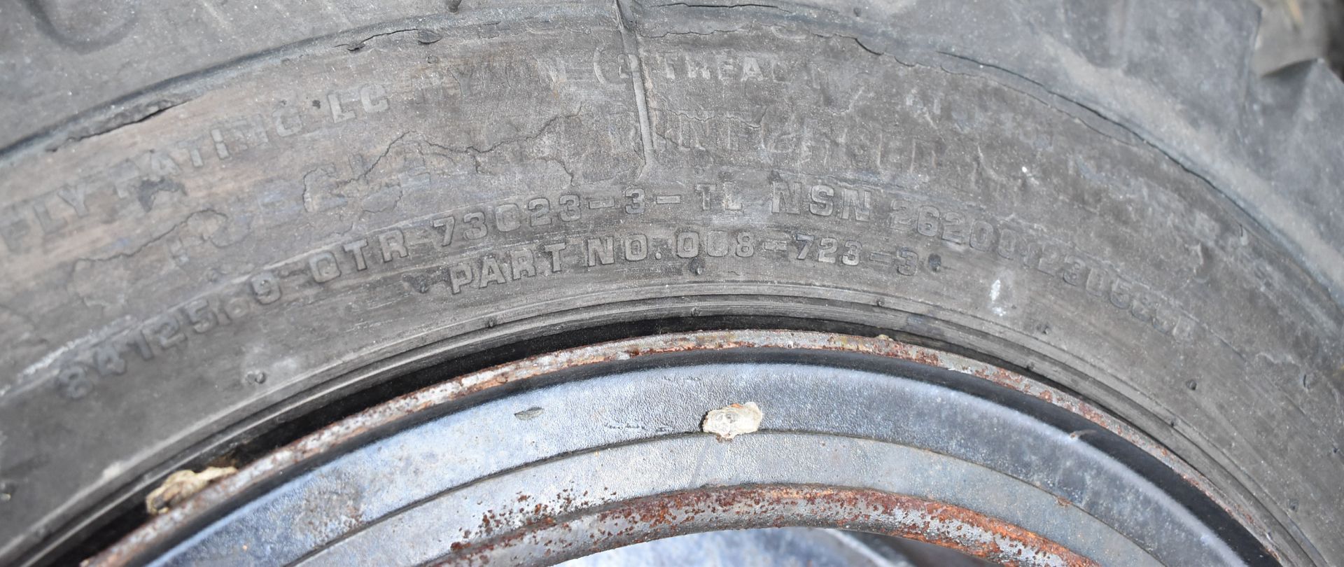 SET OF (2) HEAVY MACHINERY TIRES WITH RIMS - Image 2 of 2