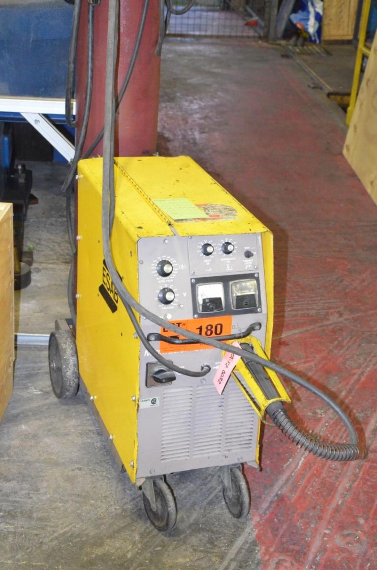 ESAB MIG 250 PORTABLE MIG WELDER WITH CABLES AND GUN, S/N N/A