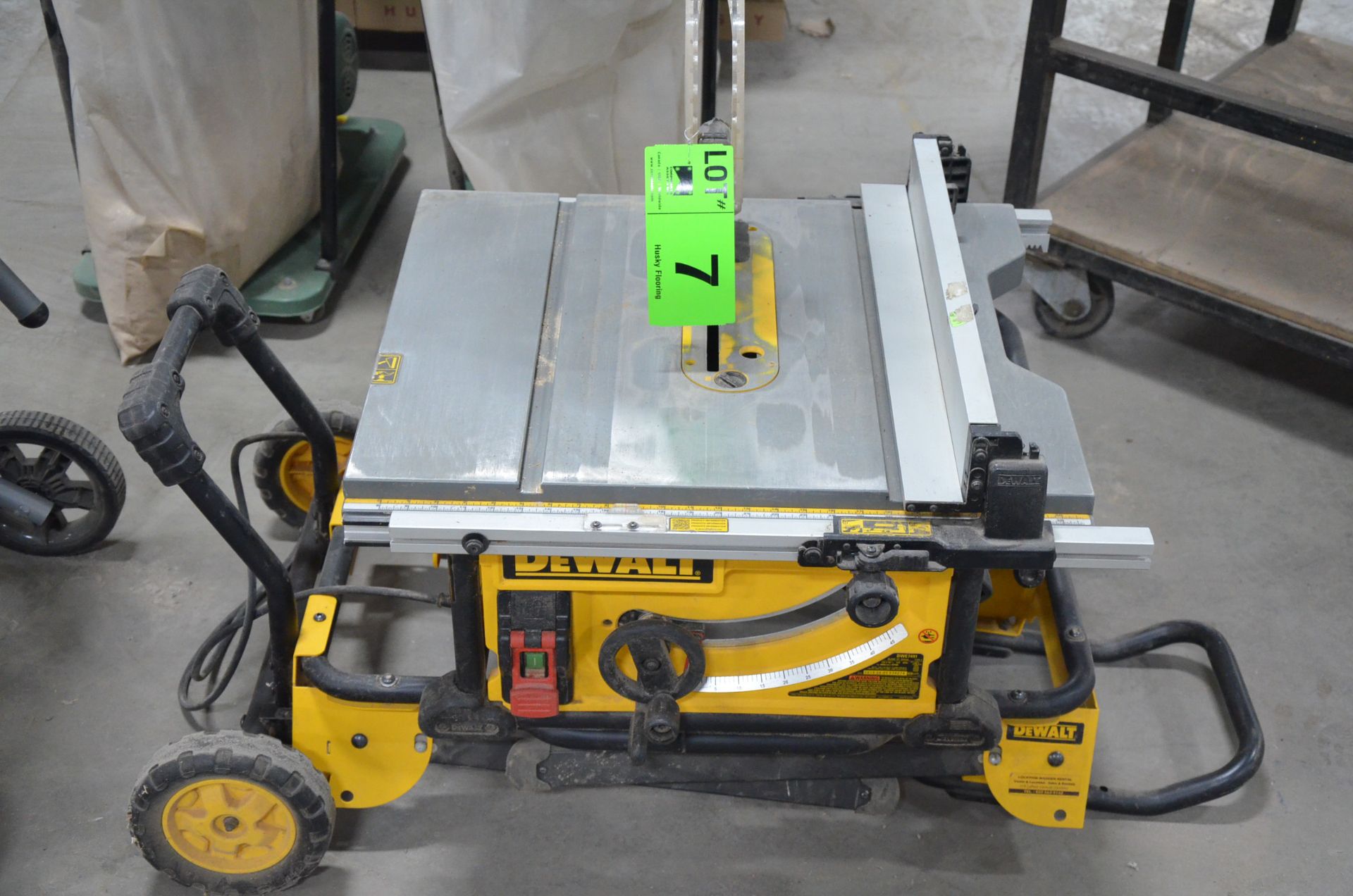 DEWALT 10" PORTABLE TABLE SAW WITH STAND, S/N N/A