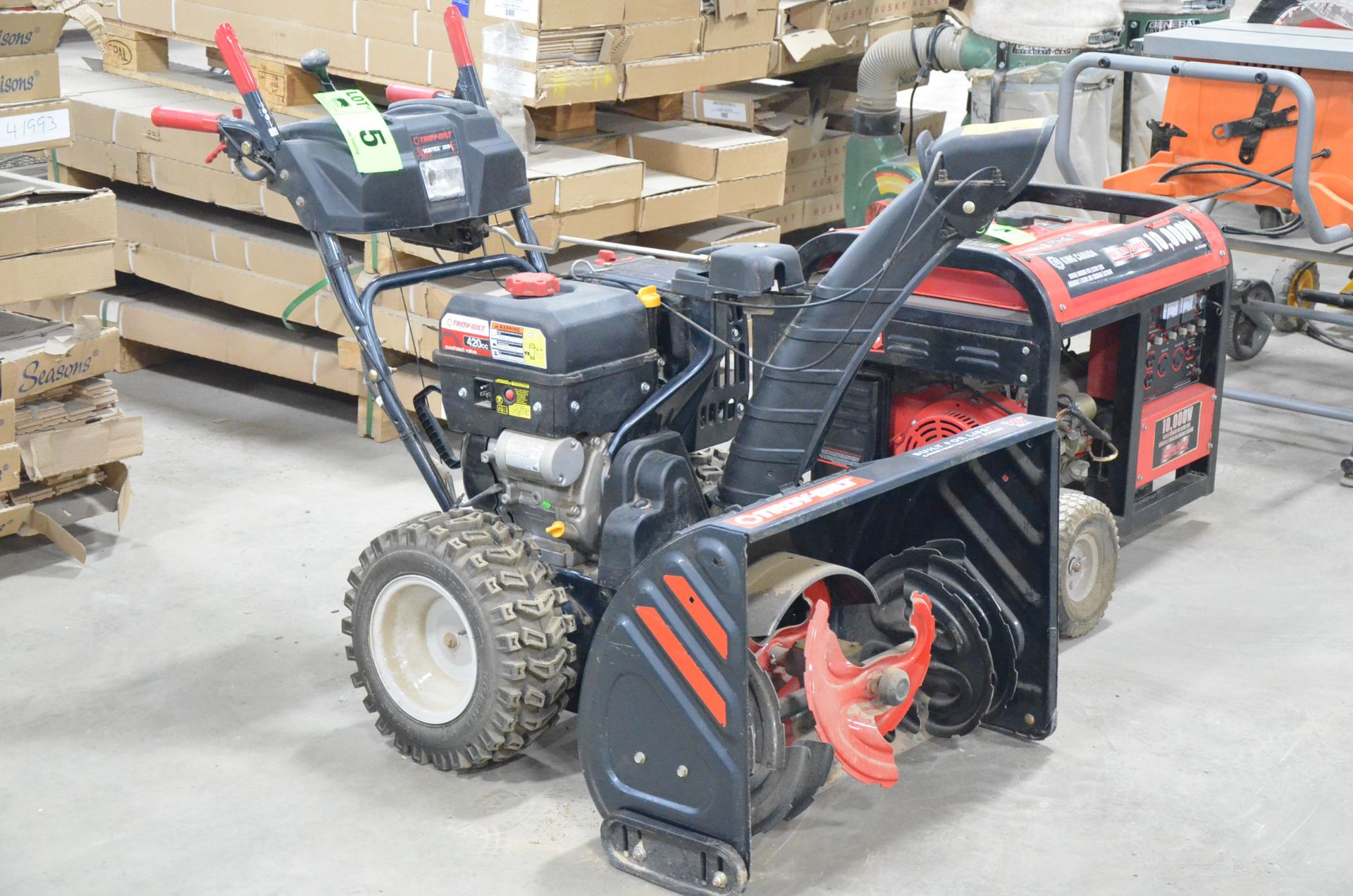 TROY-BILT GAS POWERED SNOW BLOWER, S/N N/A