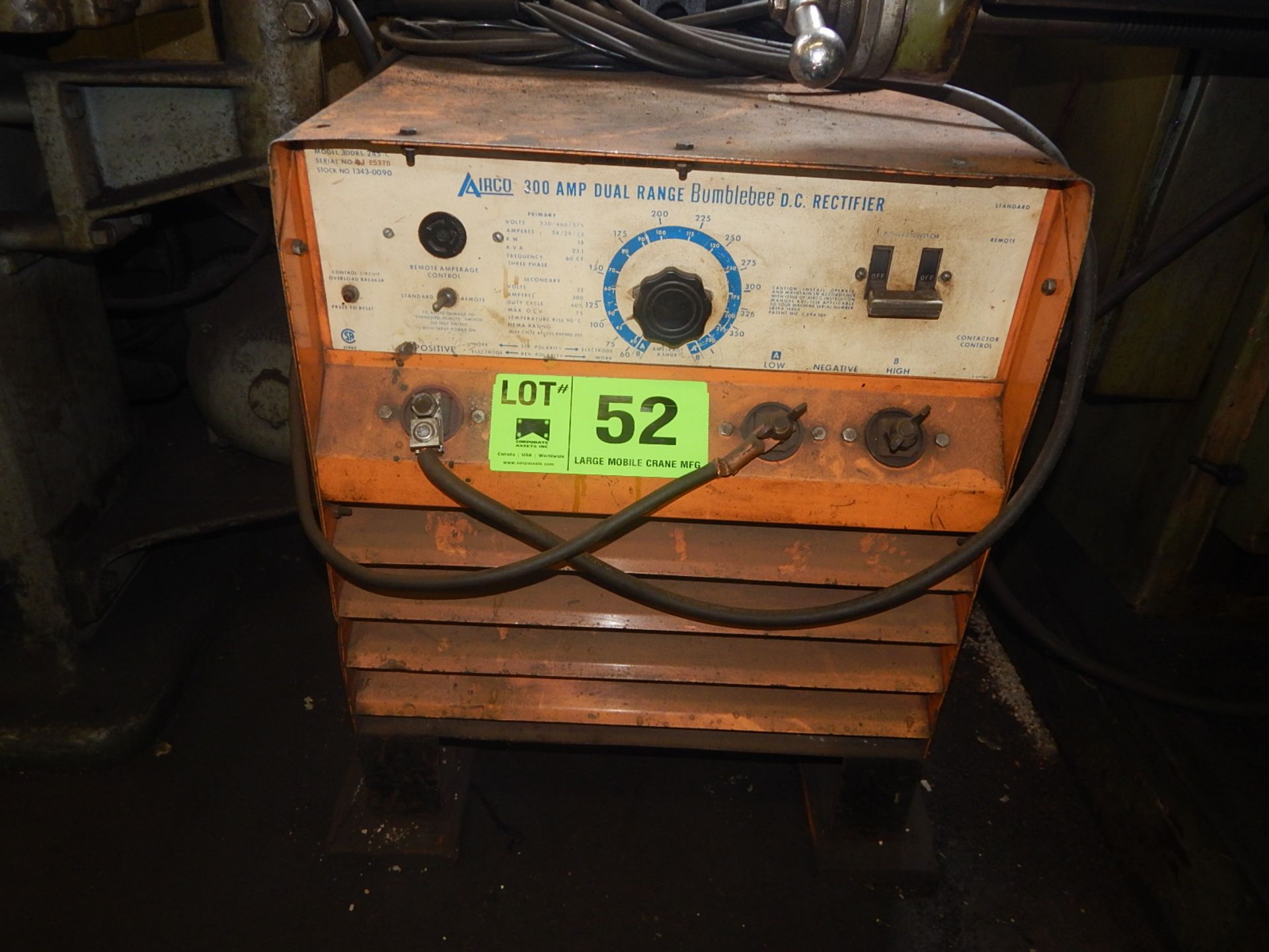 AIRCO 300 AMP DUAL RANGE WELDING POWER SOURCE S/N: CJ-25370