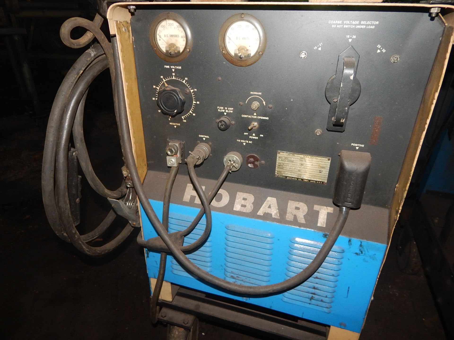 HOBART RC-250 PORTABLE MIG WELDER WITH HOBART 27 WIRE FEEDER, CABLES & GUN, S/N: 79WS22529 - Image 2 of 3