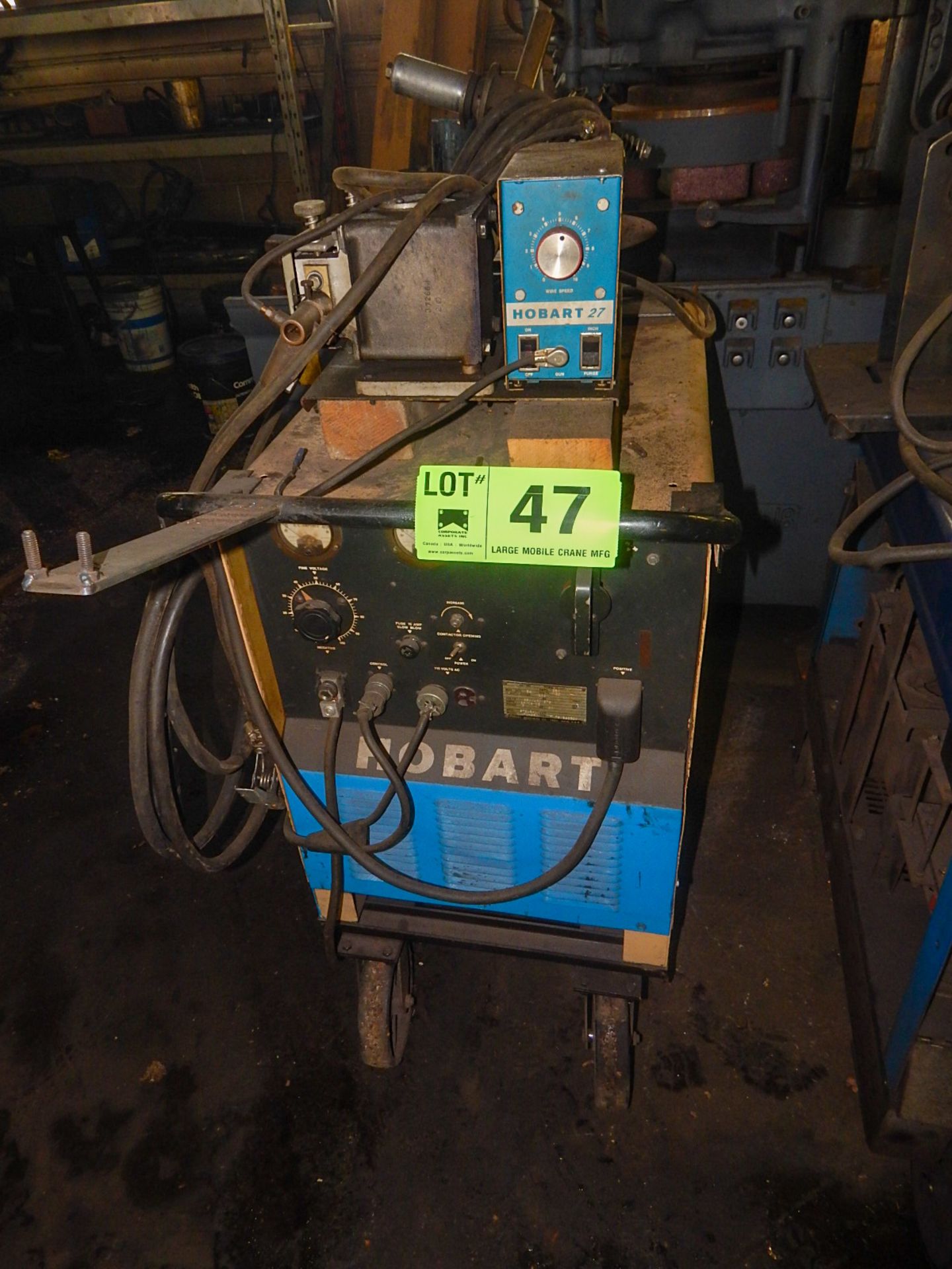 HOBART RC-250 PORTABLE MIG WELDER WITH HOBART 27 WIRE FEEDER, CABLES & GUN, S/N: 79WS22529
