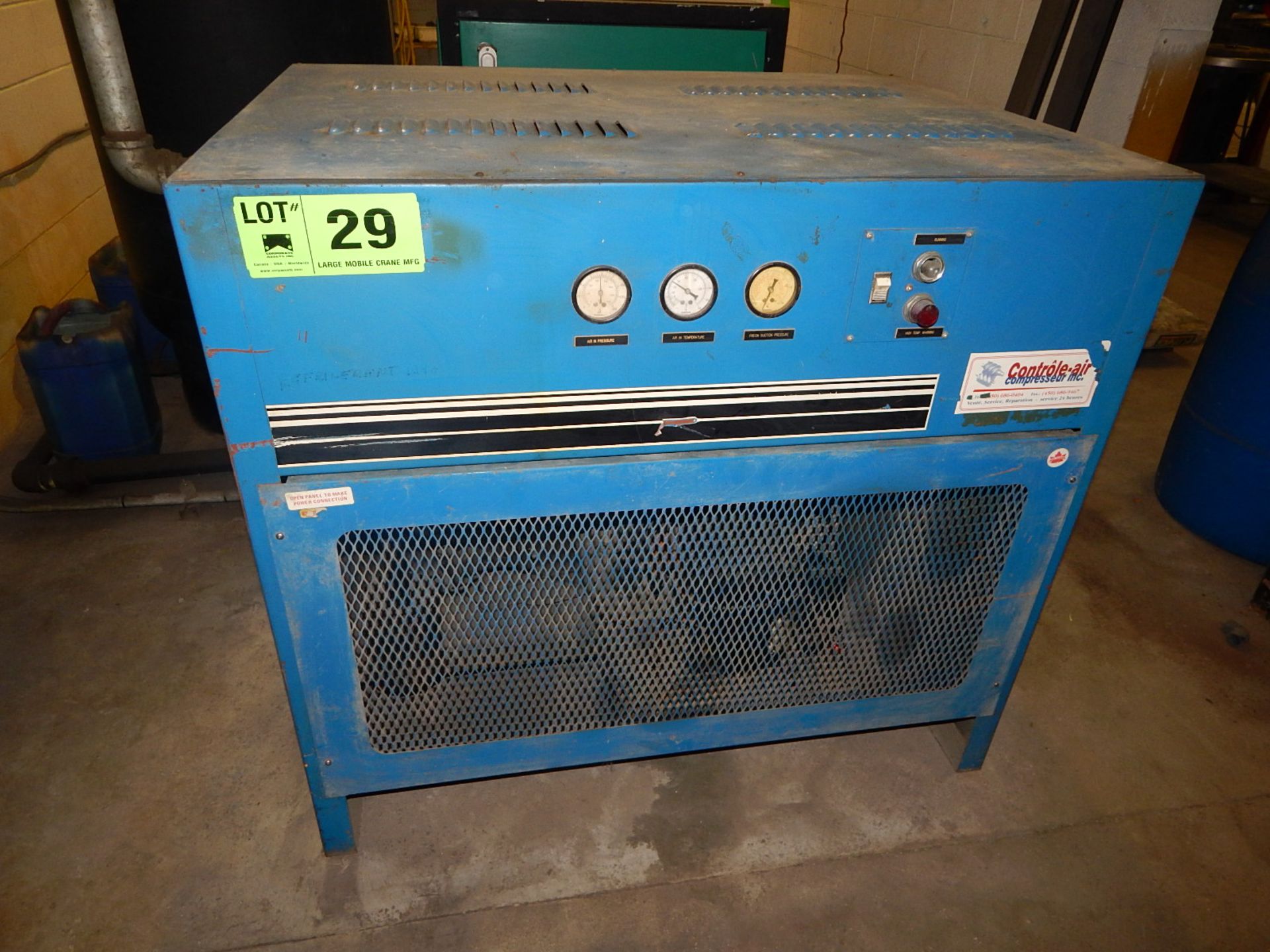 TG REFRIGERATED AIR DRYER (COOLING FAN REPLACED 2020), S/N: N/A (CI) (LOCATED AT 144 ARMSTRONG