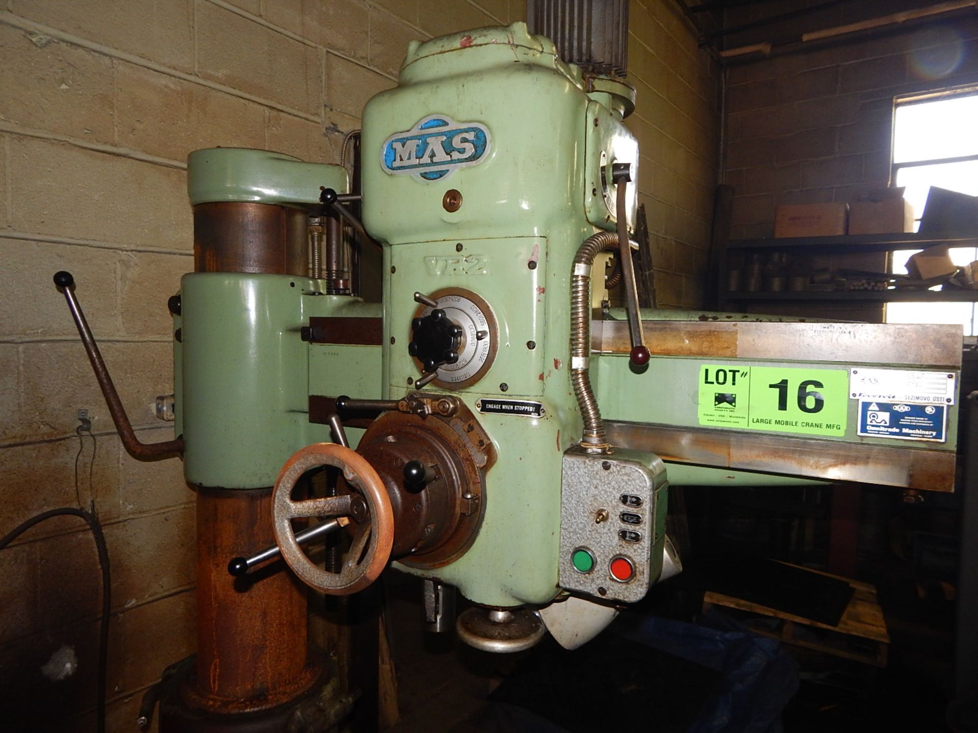 MAS VR2 2' RADIAL ARM DRILL WITH SPEEDS TO 4500 RPM, APPROX. 8" DIAMETER COLUMN, S/N: 4760 (CI) - Image 2 of 2