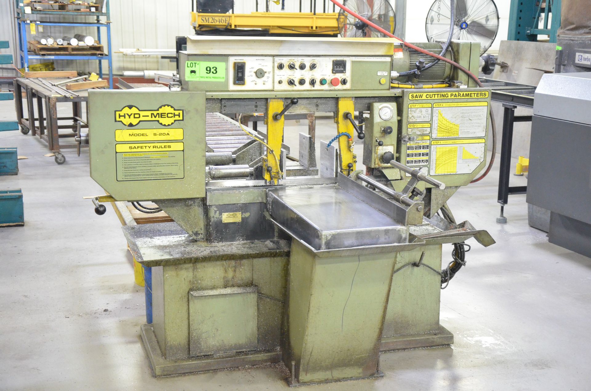 HYD-MECH S-20A AUTOMATIC HORIZONTAL BAND SAW WITH 13"X18" CAPACITY, HYDRAULIC SHUTTLE VISE, COOLANT, - Image 2 of 4