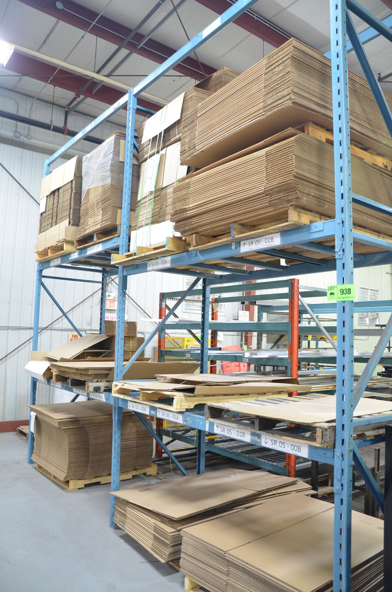 LOT/ (2) SECTIONS OF ADJUSTABLE PALLET RACKING