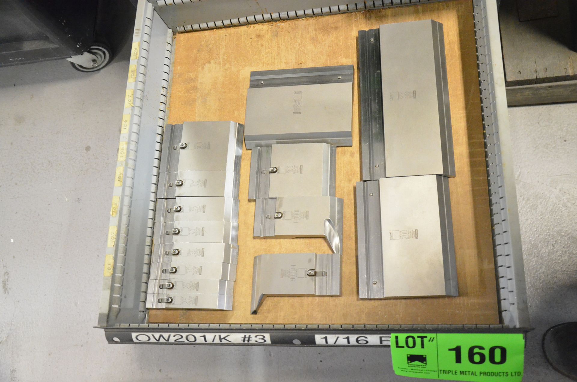 LOT/ CONTENTS OF DRAWER CONSISTING OF BRAKE PRESS DIES