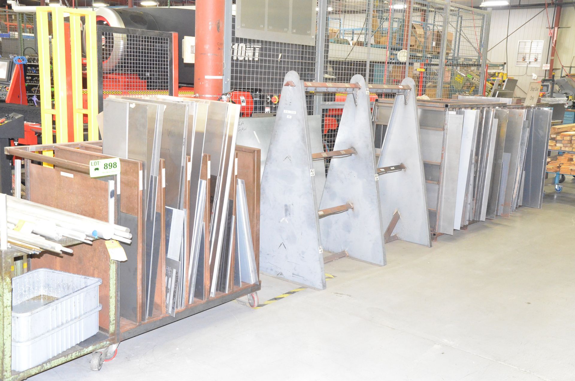 LOT/ FERROUS AND NON-FERROUS RAW MATERIALS AND OFF CUTS WITH RACKS