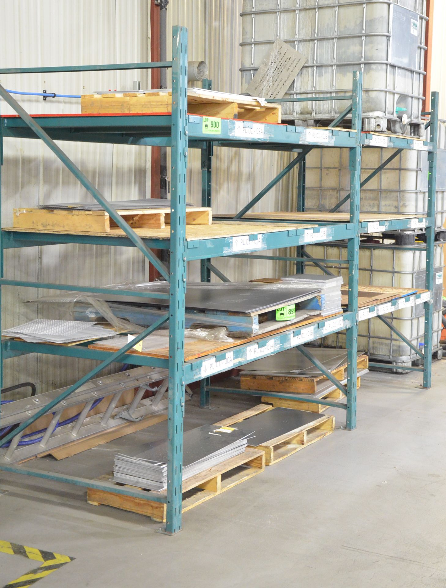 LOT/ (2) SECTIONS OF ADJUSTABLE PALLET RACKING