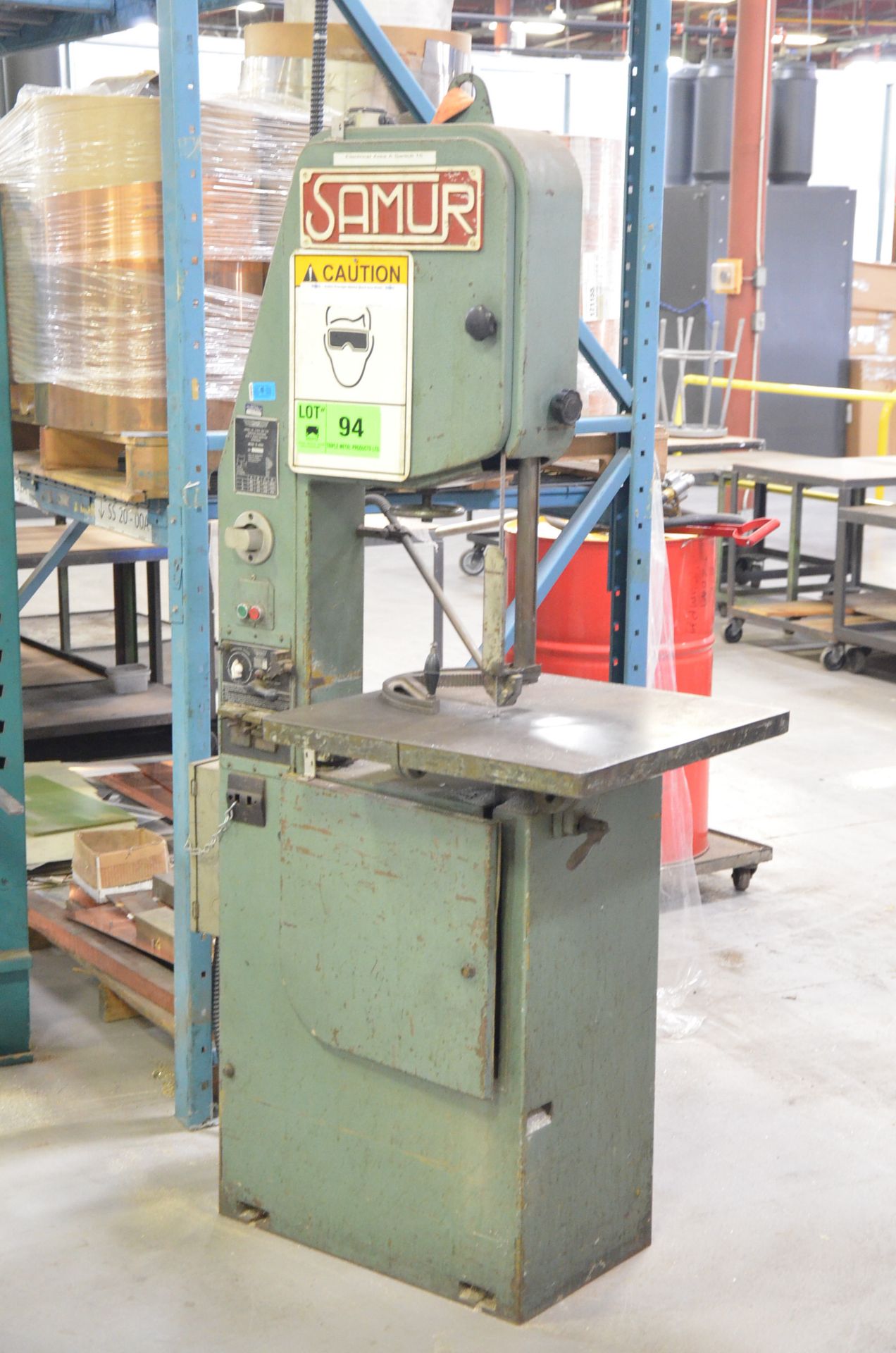 SAMUR S-400 VERTICAL BAND SAW WITH 24"X24" TILT TABLE, 15" THROAT, 12" MAX. WORK HEIGHT, BLADE - Image 2 of 4