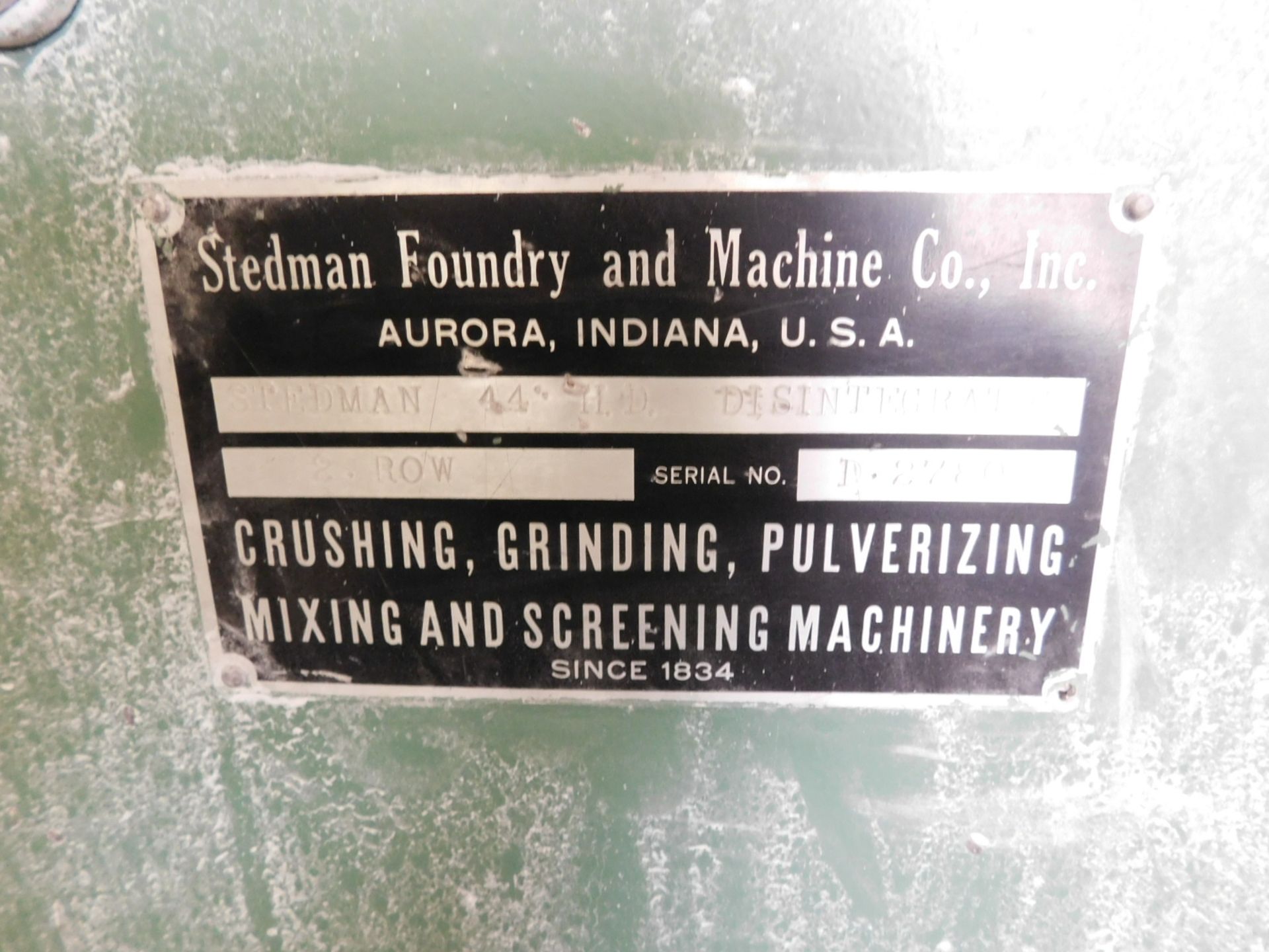 STEDMAN 44 HD DISINTEGRATOR, S/N: D-2780 [RIGGING FEE FOR LOT #19A - $5000 USD PLUS APPLICABLE - Image 3 of 4