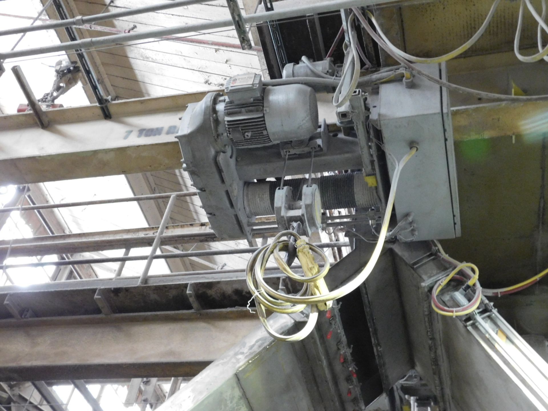 DETROIT HOIST 7-TON MONORAIL WIRE ROPE HOIST, S/N: N/A [RIGGING FEE FOR LOT #102 - $300 USD PLUS