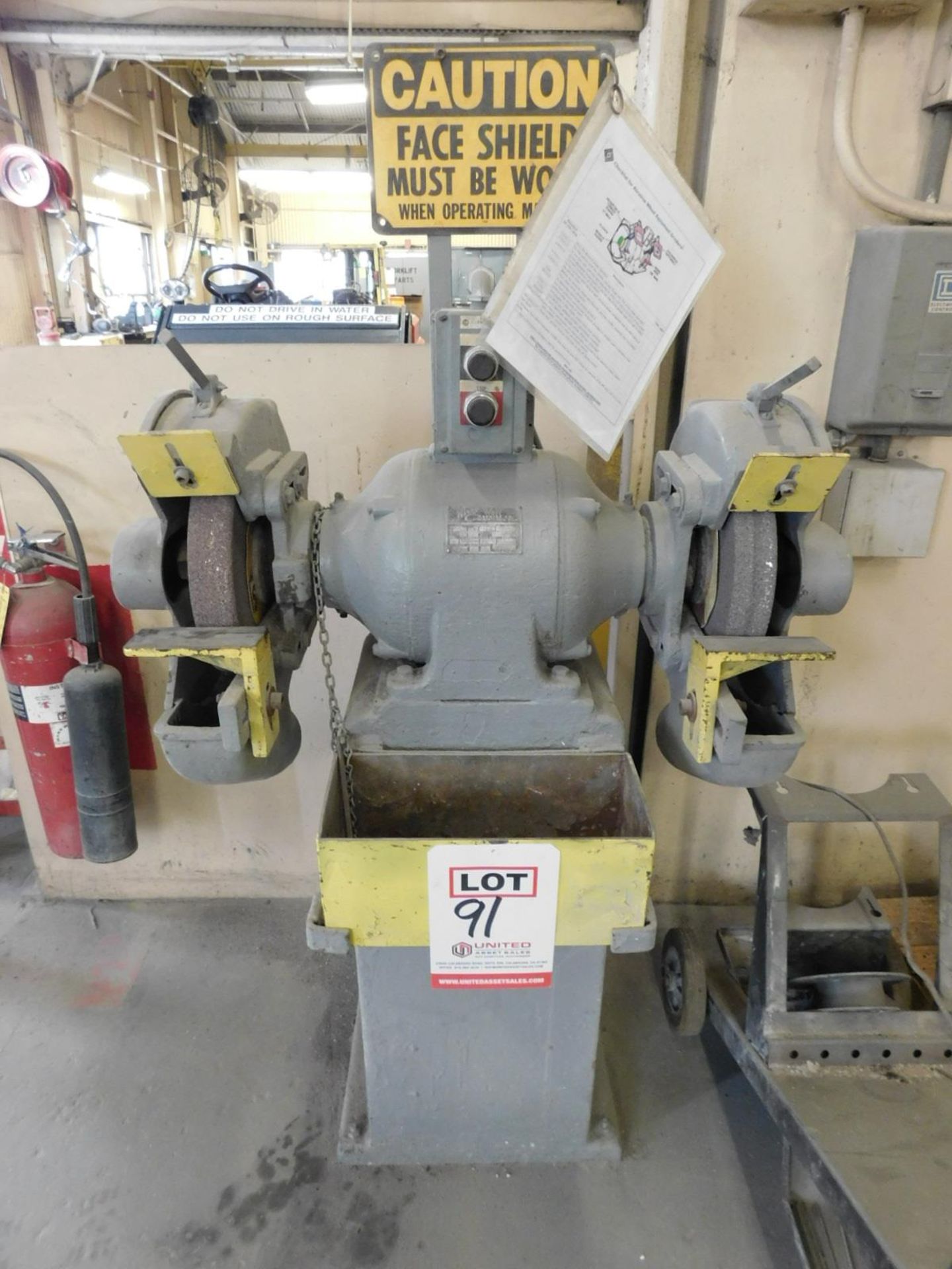 HISEY-WOLF MODEL 4 5 HP 14" DOUBLE END PEDESTAL GRINDER, S/N: 232201 [RIGGING FEE FOR LOT #91 - $