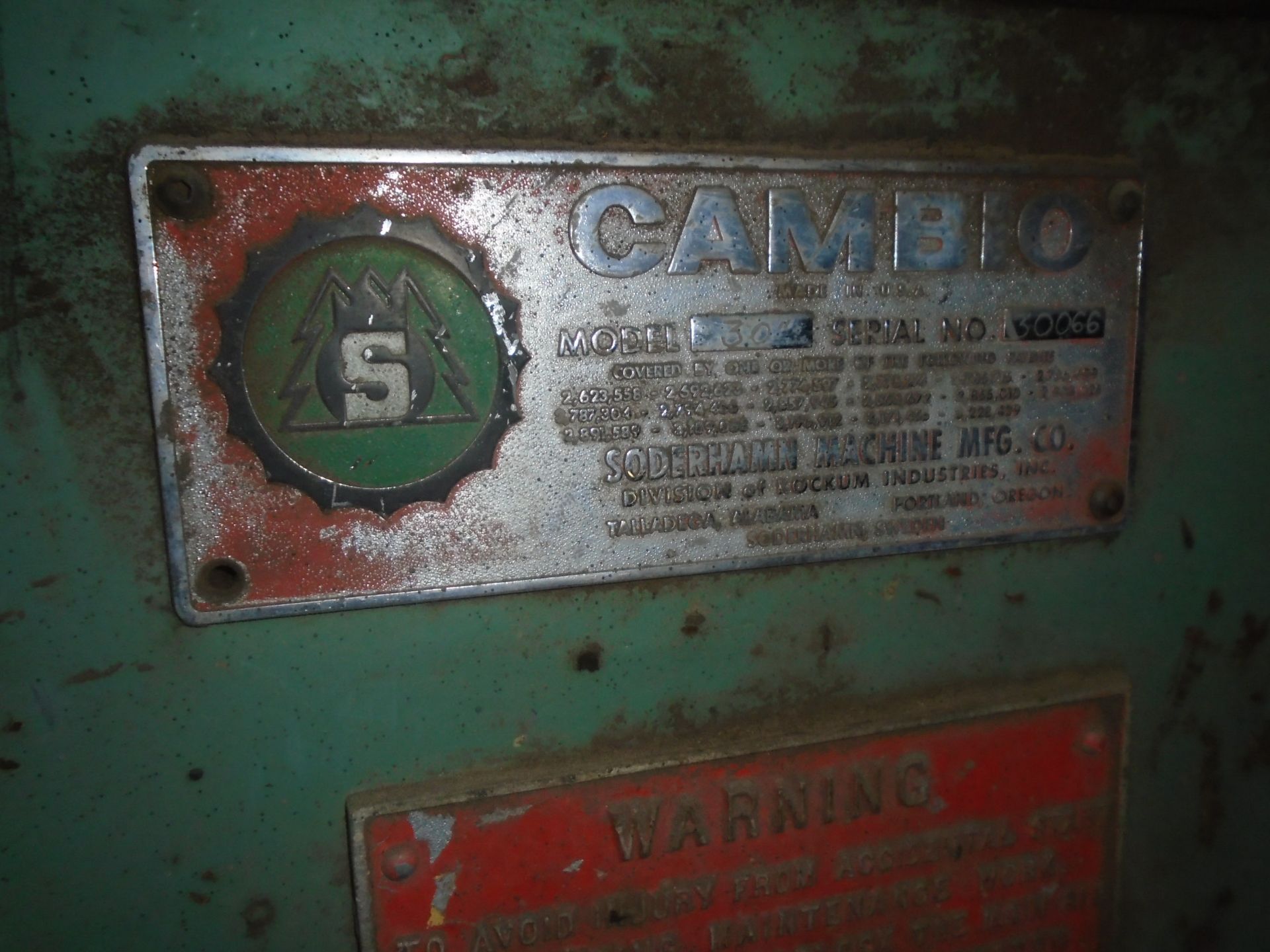 CAMBIO 30" RING DEBARKER WITH (5) TOOL ROTOR, SELF-CENTERING INFEED, APPROX. 50 HP, OPERATOR - Image 7 of 7