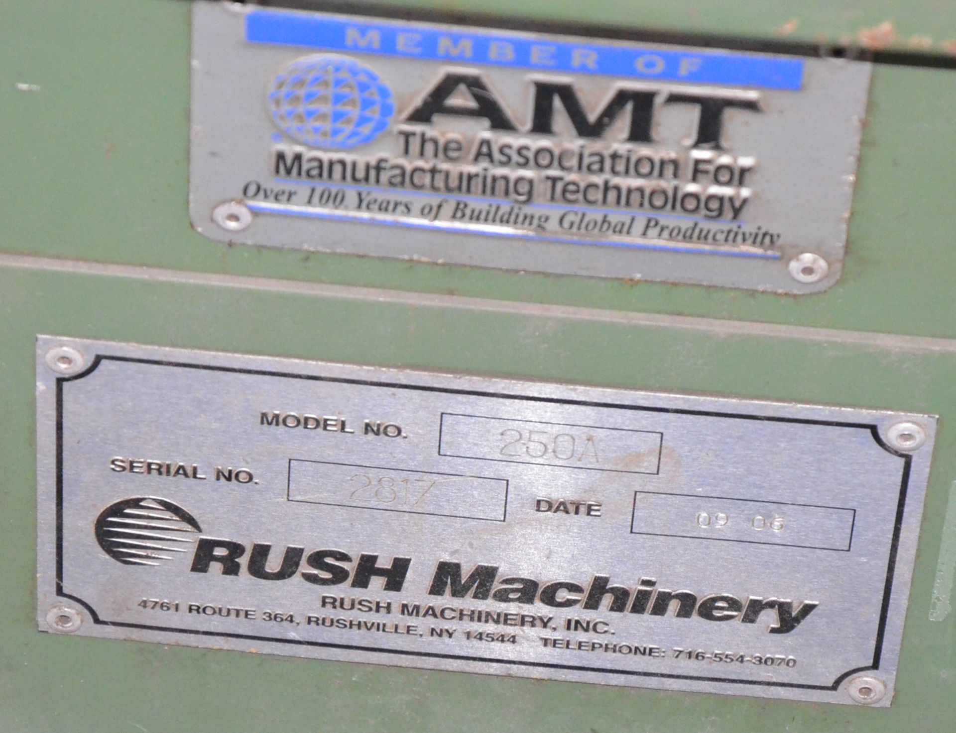 RUSH (2006) 250A HEAVY DUTY FLOOR TYPE TOOL AND CUTTER GRINDER WITH 3/32" TO 2" MAX CAPACITY, S/N - Image 3 of 4