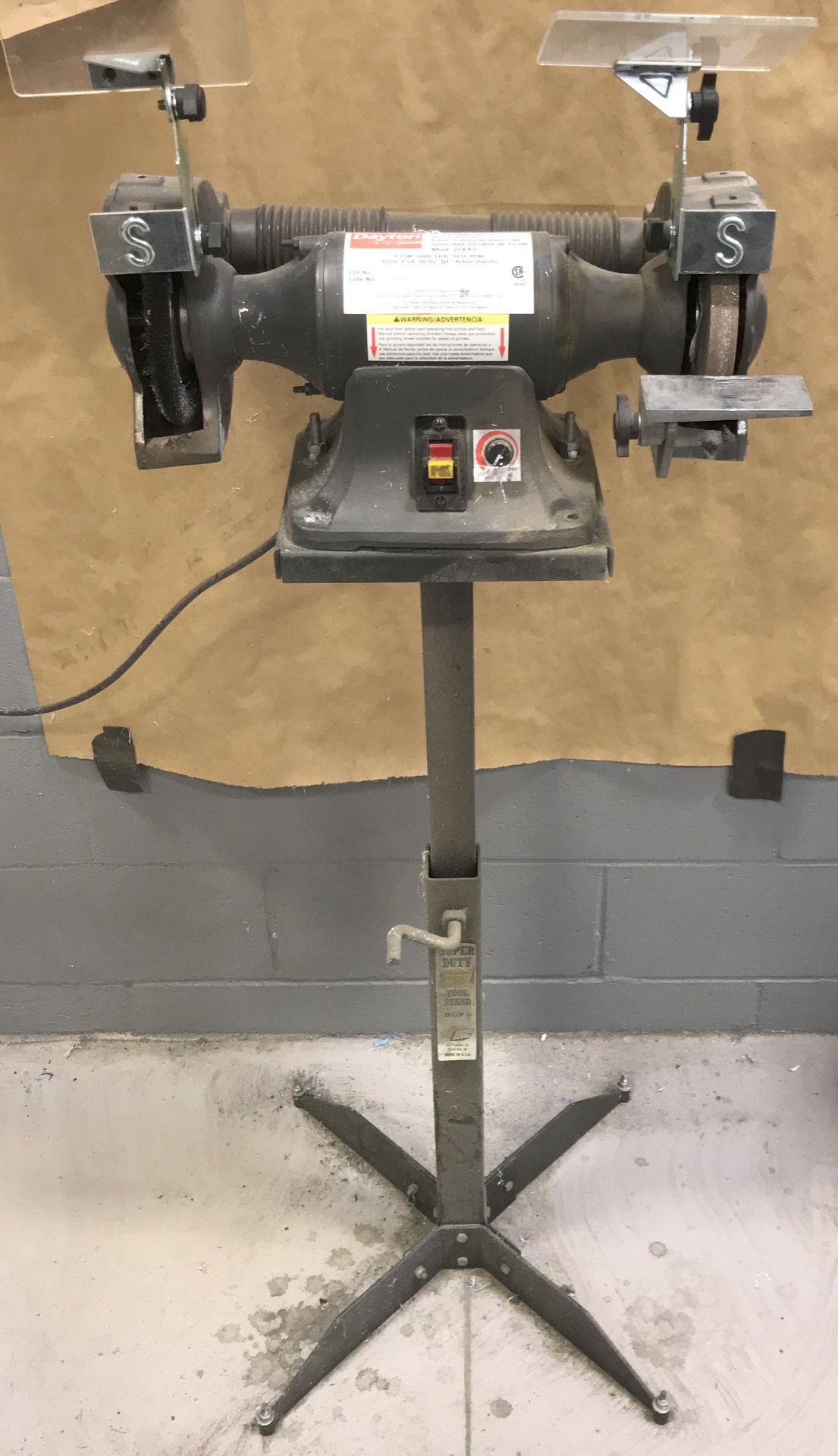 DAYTON DOUBLE END PEDESTAL GRINDER