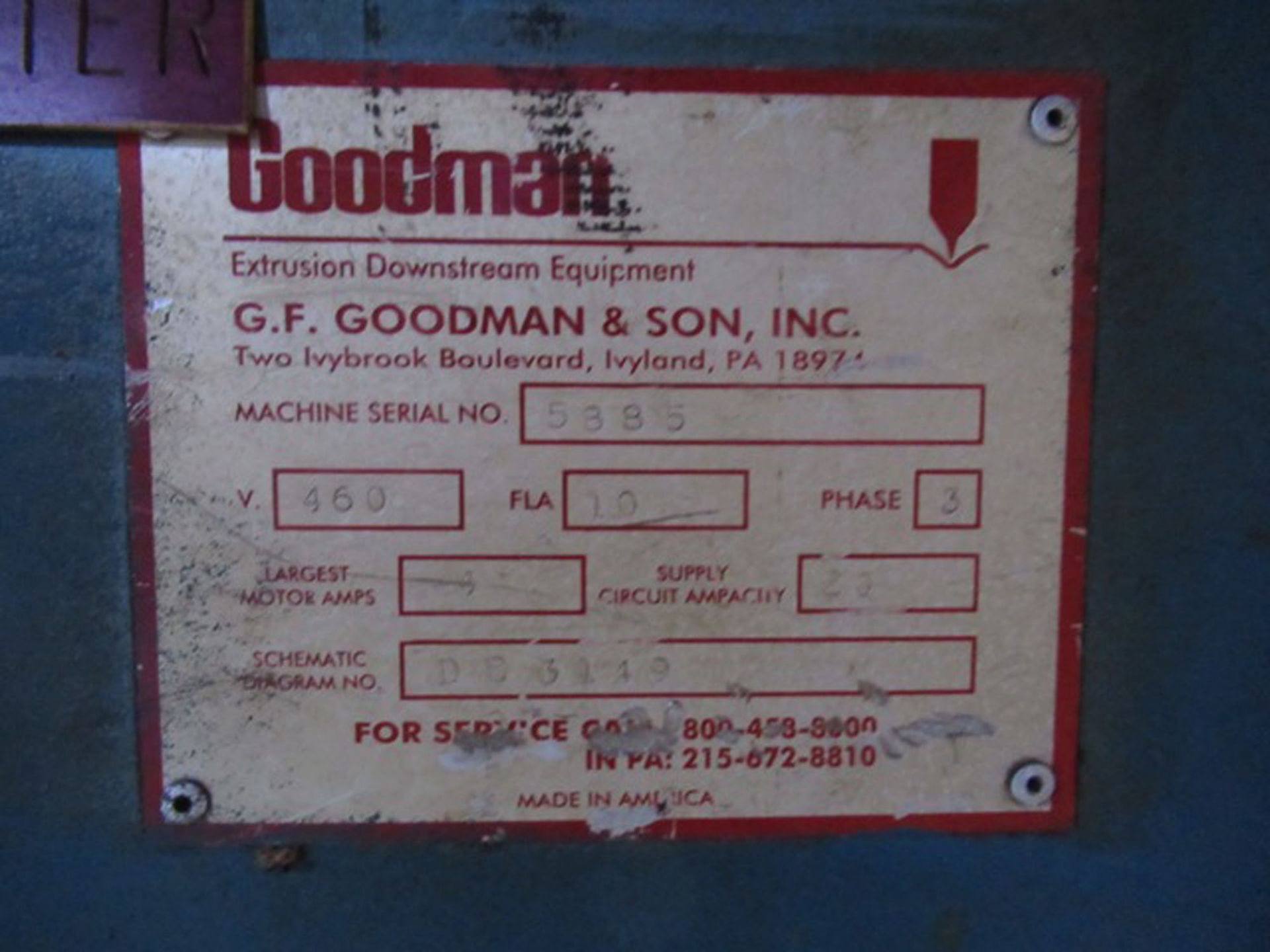 GOODMAN BELT PULLER & FLYCUTTER WITH 5" BLADE CAPACITY, 2" CIRCULAR PART OPENING, 1 SPARE BLADE, - Image 4 of 11