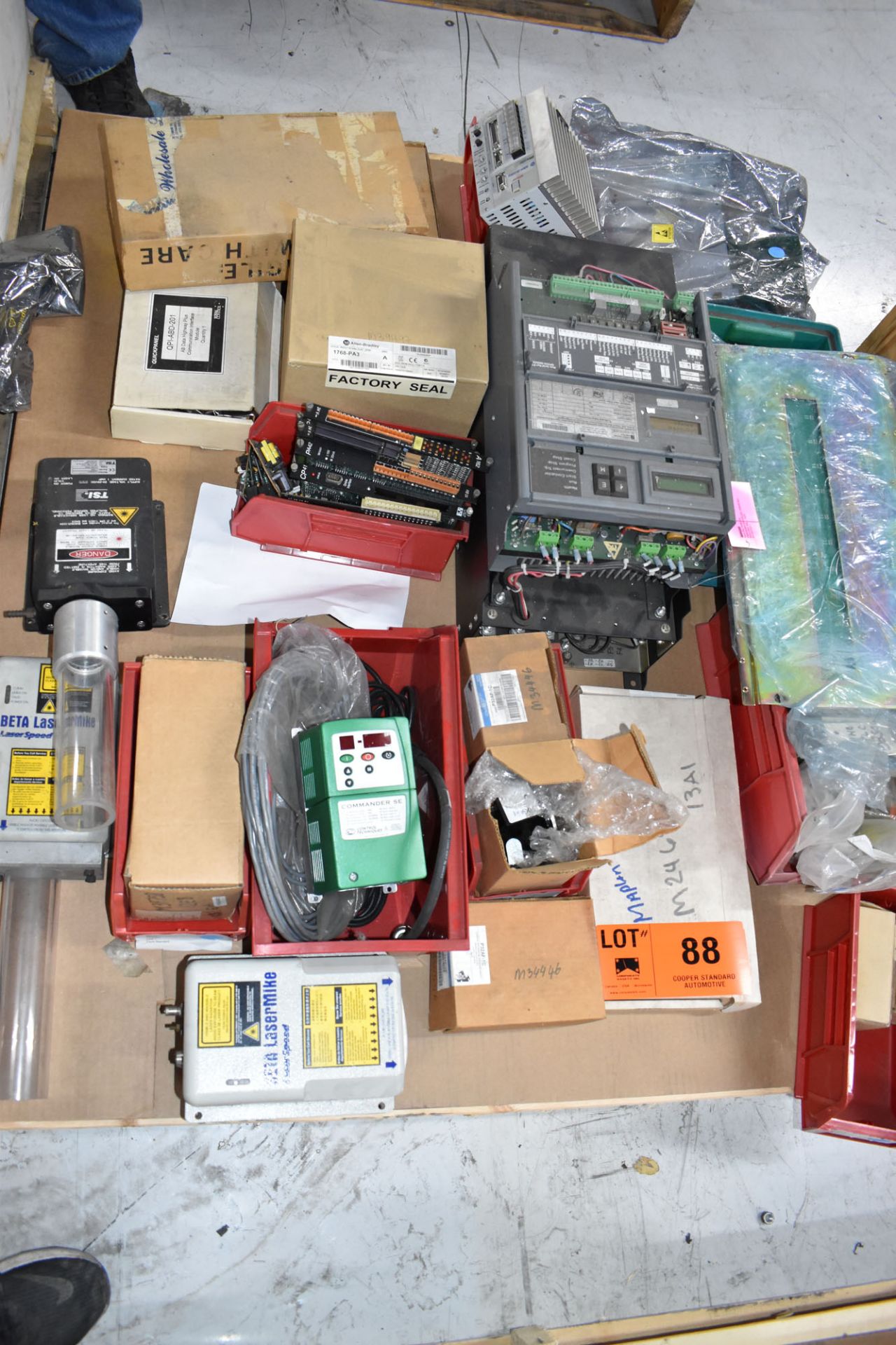 LOT/ PALLET WITH CONTENTS CONSISTING OF ELECTRICAL PANELS, PARTS, AND EXTRUDER LINE COMPONENTS [