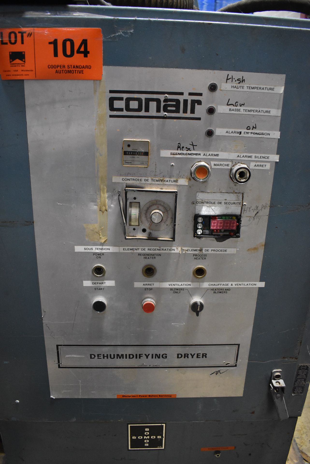 CONAIR D600H831 DEHUMIDIFYING DRYER, S/N: 4D1872 (LOCATED IN BRAMPTON, ON) [RIGGING FEES FOR LOT # - Image 2 of 4