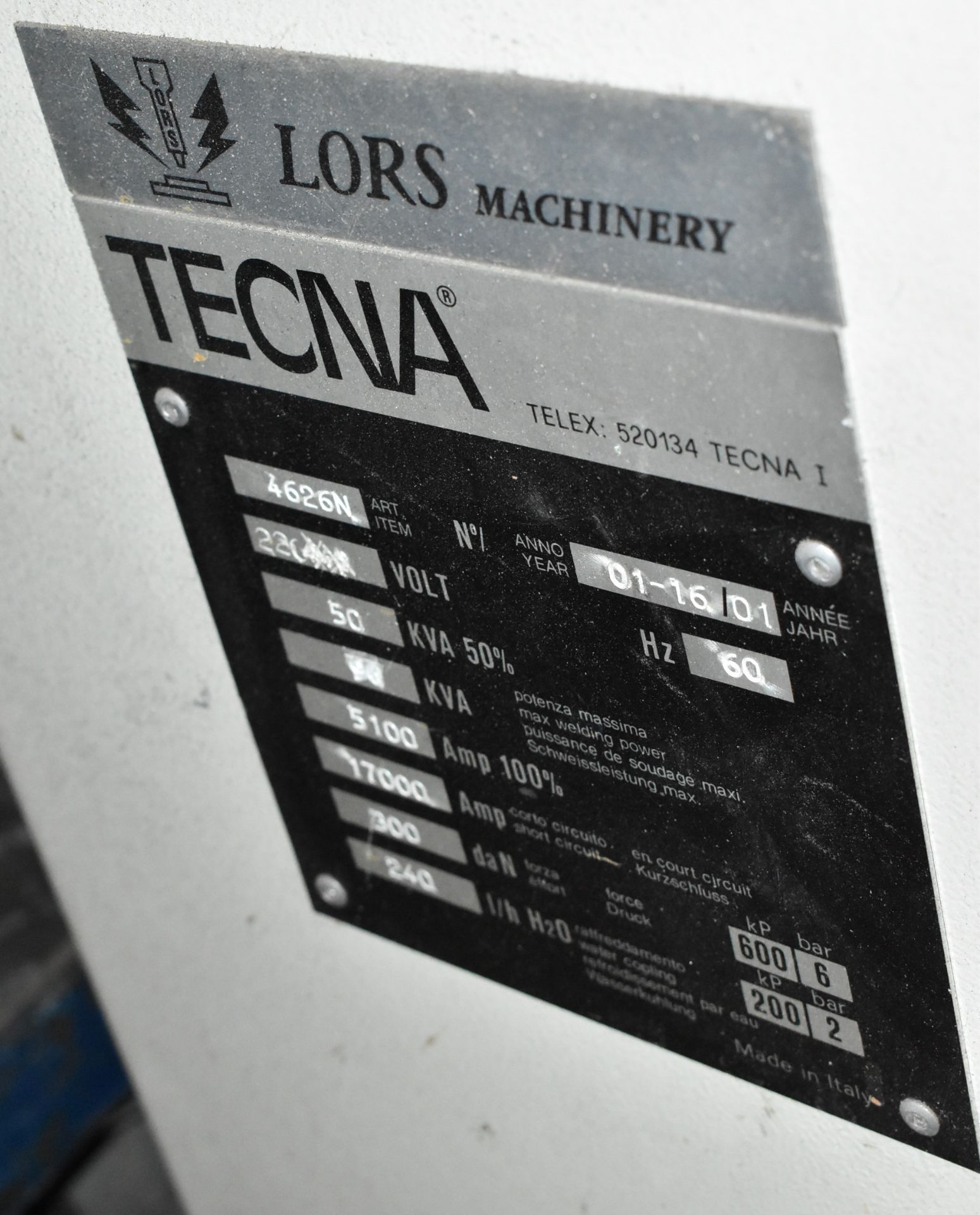 TENCA (2001) 50 KVA SPOT WELDER WITH TE90 MARK II DIGITAL CONTROL, S/N: 4626N (CI) (LOCATED IN - Image 4 of 4