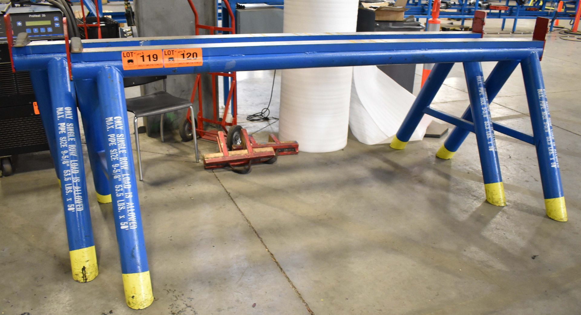 LOT/ (2) 10' PIPE STANDS [RIGGING FEES FOR LOT #120 - $50 USD PLUS APPLICABLE TAXES]