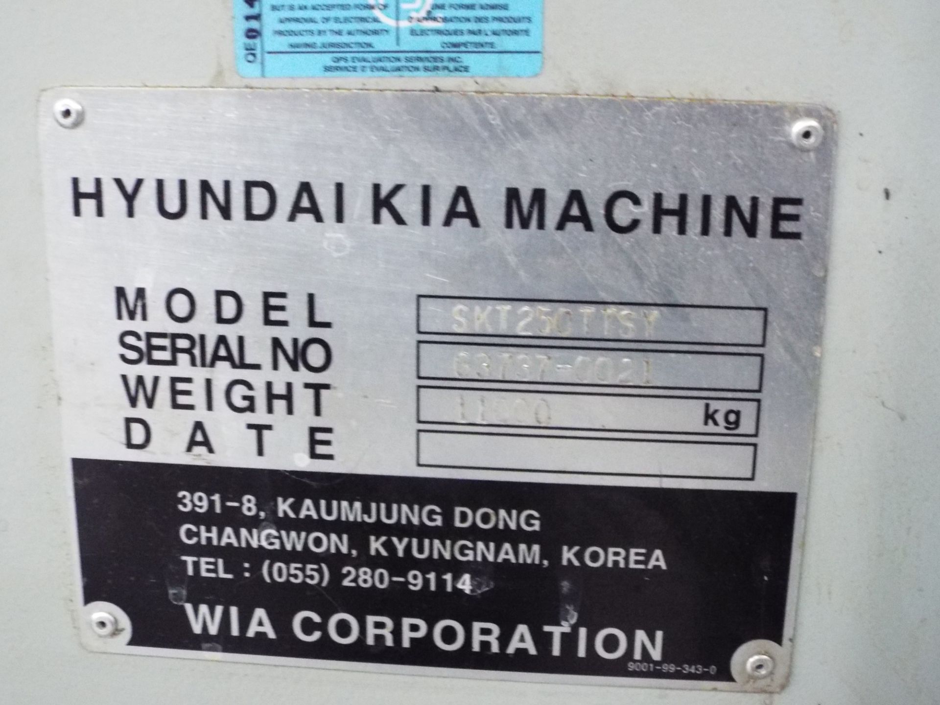 HYUNDAI KIA (2009) SKT250TTSY CNC MULTI-AXIS, OPPOSED SPINDLE TWIN TURRET TURNING CENTER - Image 7 of 7