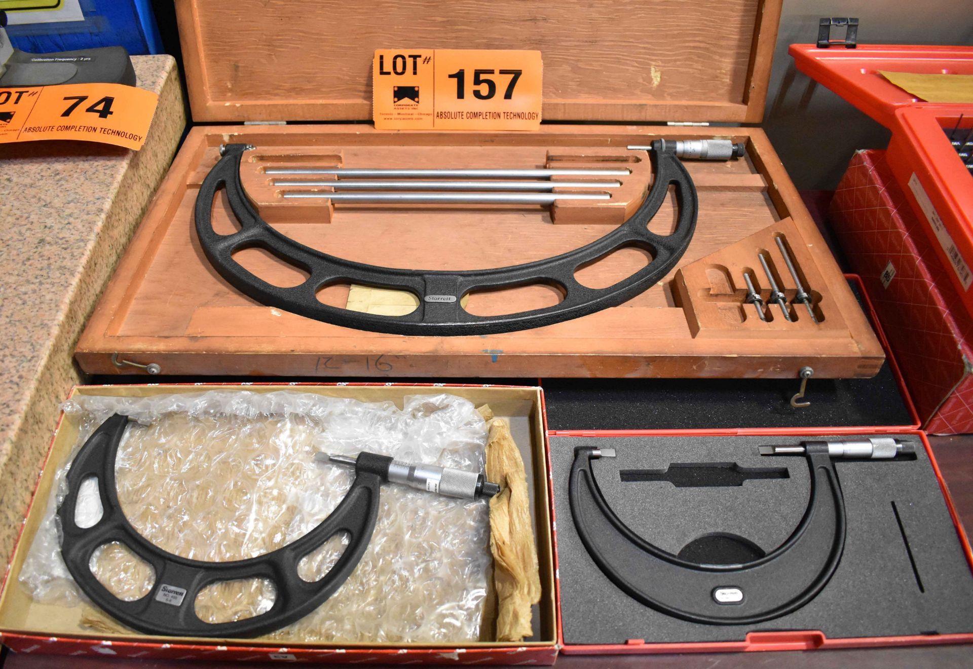 LOT/ STARRETT OUTSIDE MICROMETERS [RIGGING FEES FOR LOT #157 - $10 USD PLUS APPLICABLE TAXES]