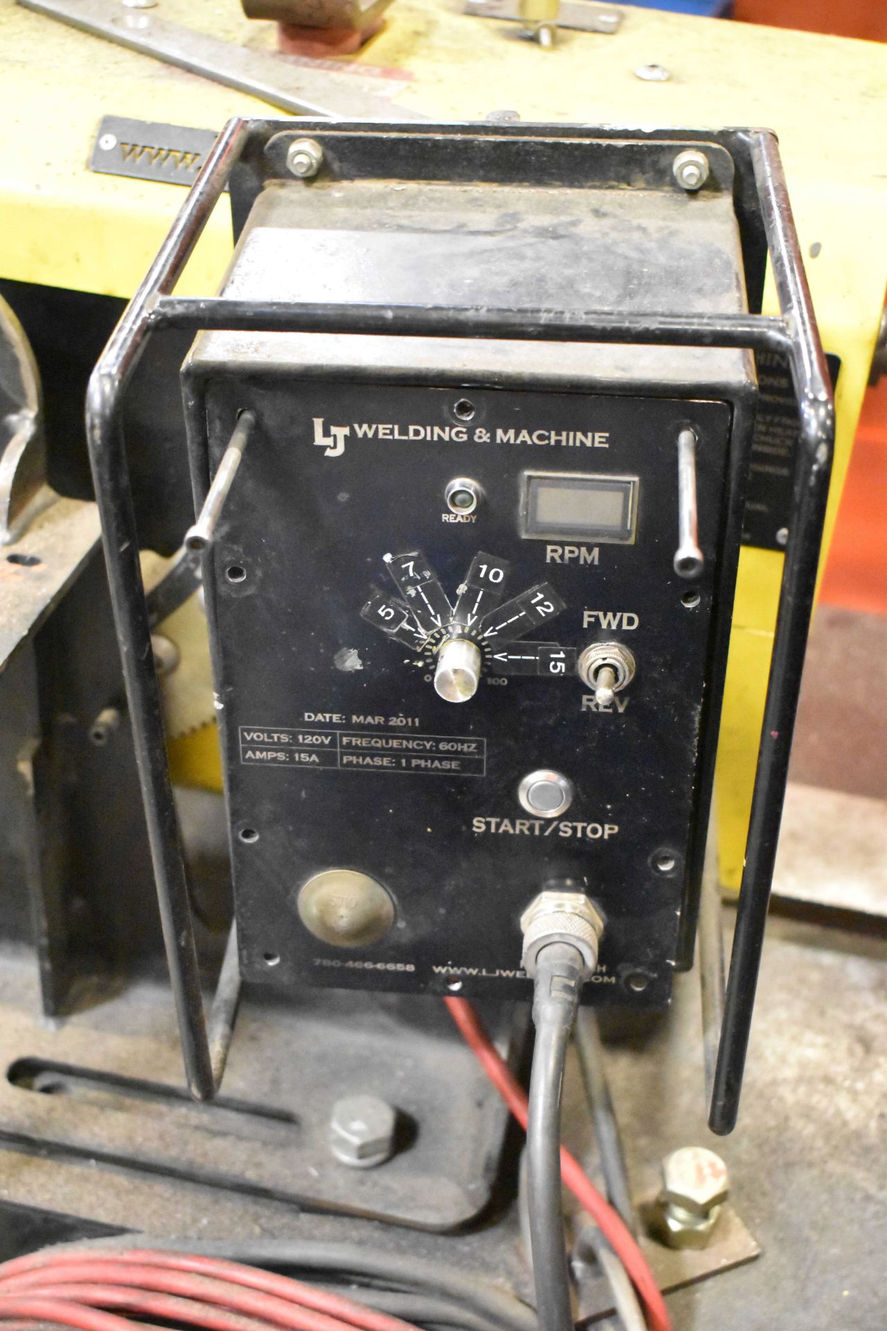 LJ WELDING & MACHINE (2011) MODEL 12P ADJUSTABLE WELDING POSITIONER WITH 12" 3 JAW CHUCK, 90 DEG. - Image 3 of 3