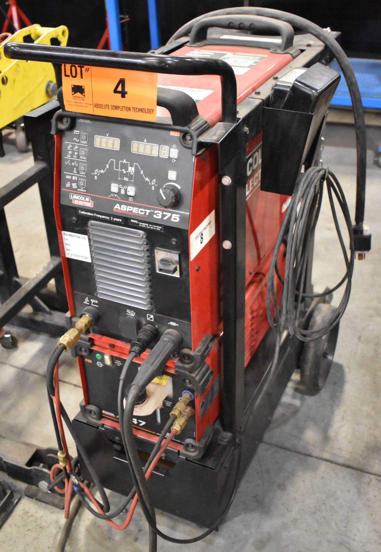 LINCOLN (2015) ELECTRIC ASPECT 375 DIGITAL TIG WELDER WITH LINCOLN ELECTRIC COOL ARC 47 WATER