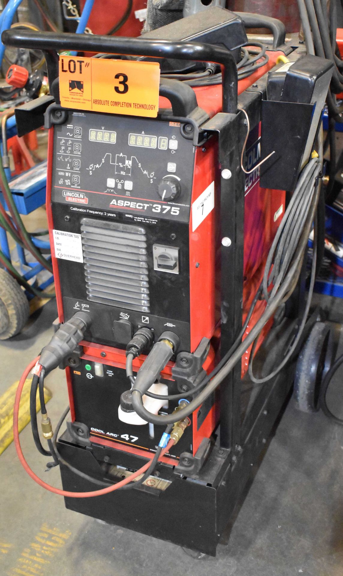 LINCOLN (2016) ELECTRIC ASPECT 375 DIGITAL TIG WELDER WITH LINCOLN ELECTRIC COOL ARC 47 WATER