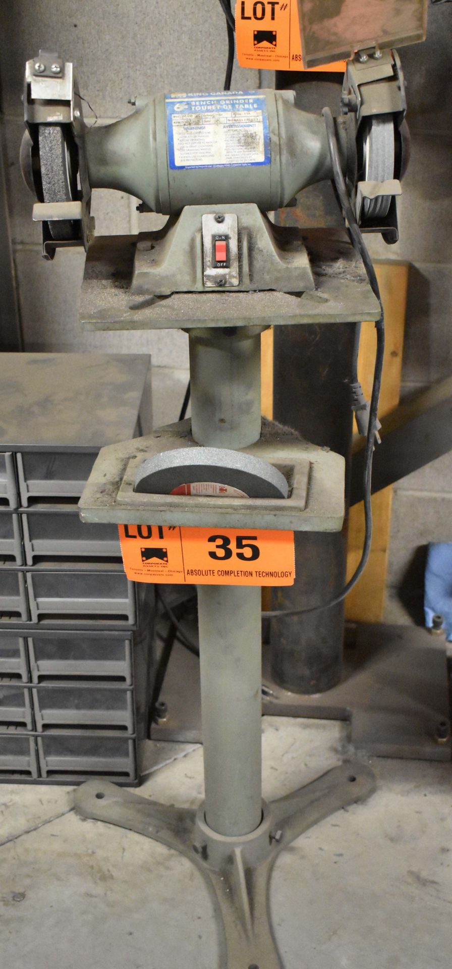 KING CANADA 6" DOUBLE END PEDESTAL GRINDER [RIGGING FEES FOR LOT #35 - $25 USD PLUS APPLICABLE