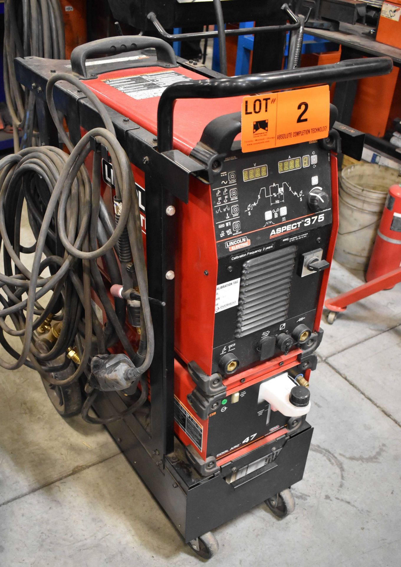 LINCOLN (2016) ELECTRIC ASPECT 375 DIGITAL TIG WELDER WITH LINCOLN ELECTRIC COOL ARC 47 WATER - Image 2 of 2