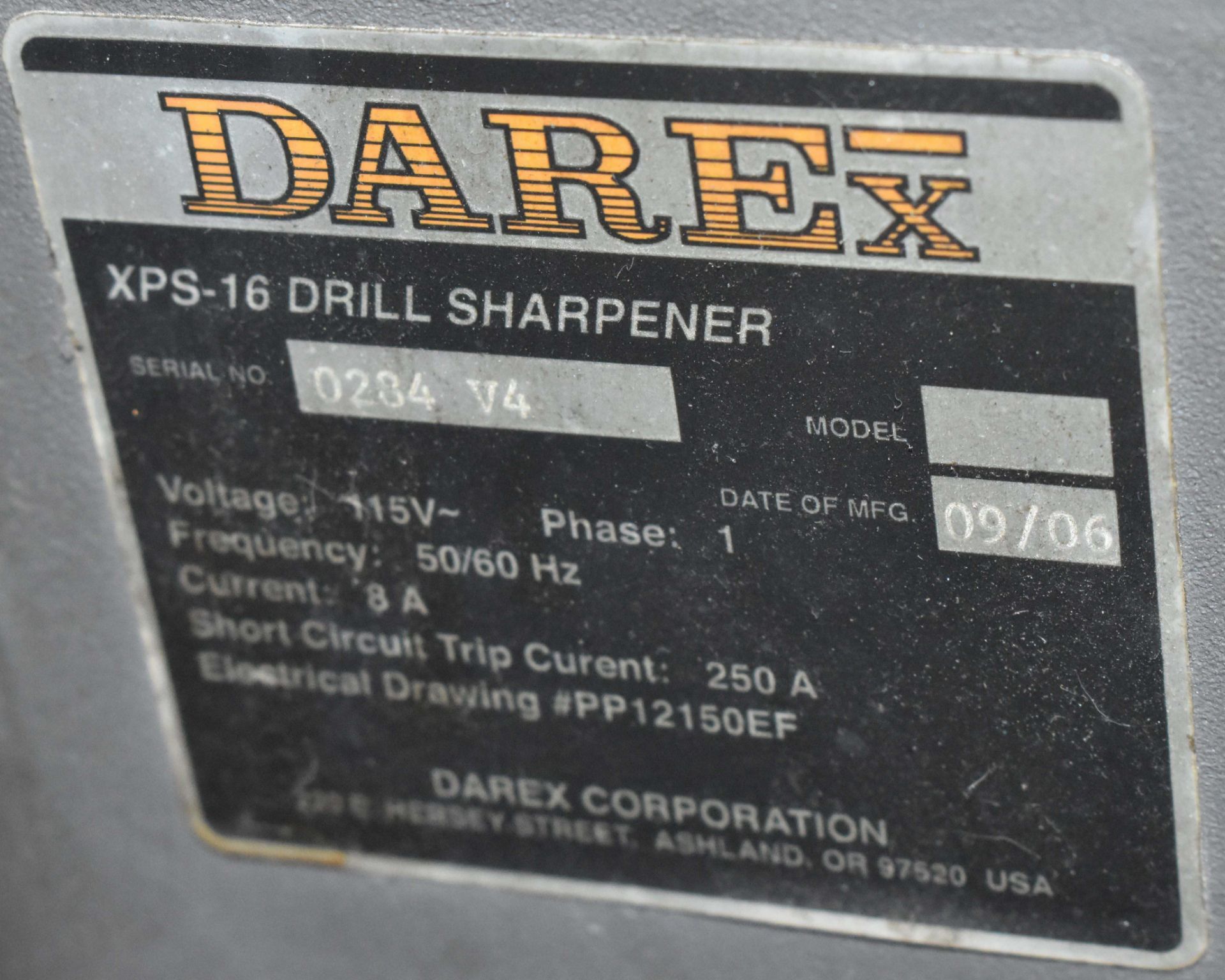 DAREX XPS-16 CNC TOOL SHARPENER WITH 3550 RPM [RIGGING FEES FOR LOT #28 - $25 USD PLUS APPLICABLE - Image 3 of 3