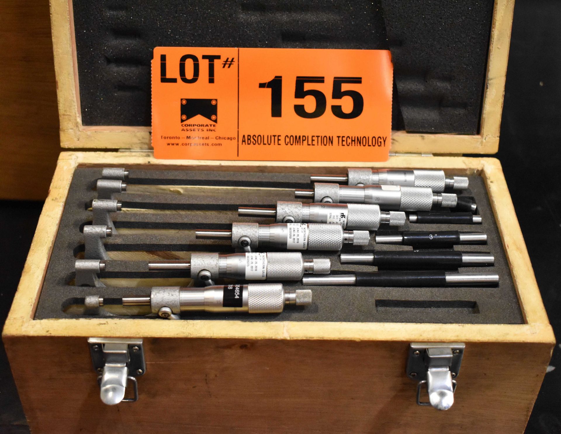 STM 0"-6" OUTSIDE MICROMETER SET [RIGGING FEES FOR LOT #155 - $10 USD PLUS APPLICABLE TAXES]