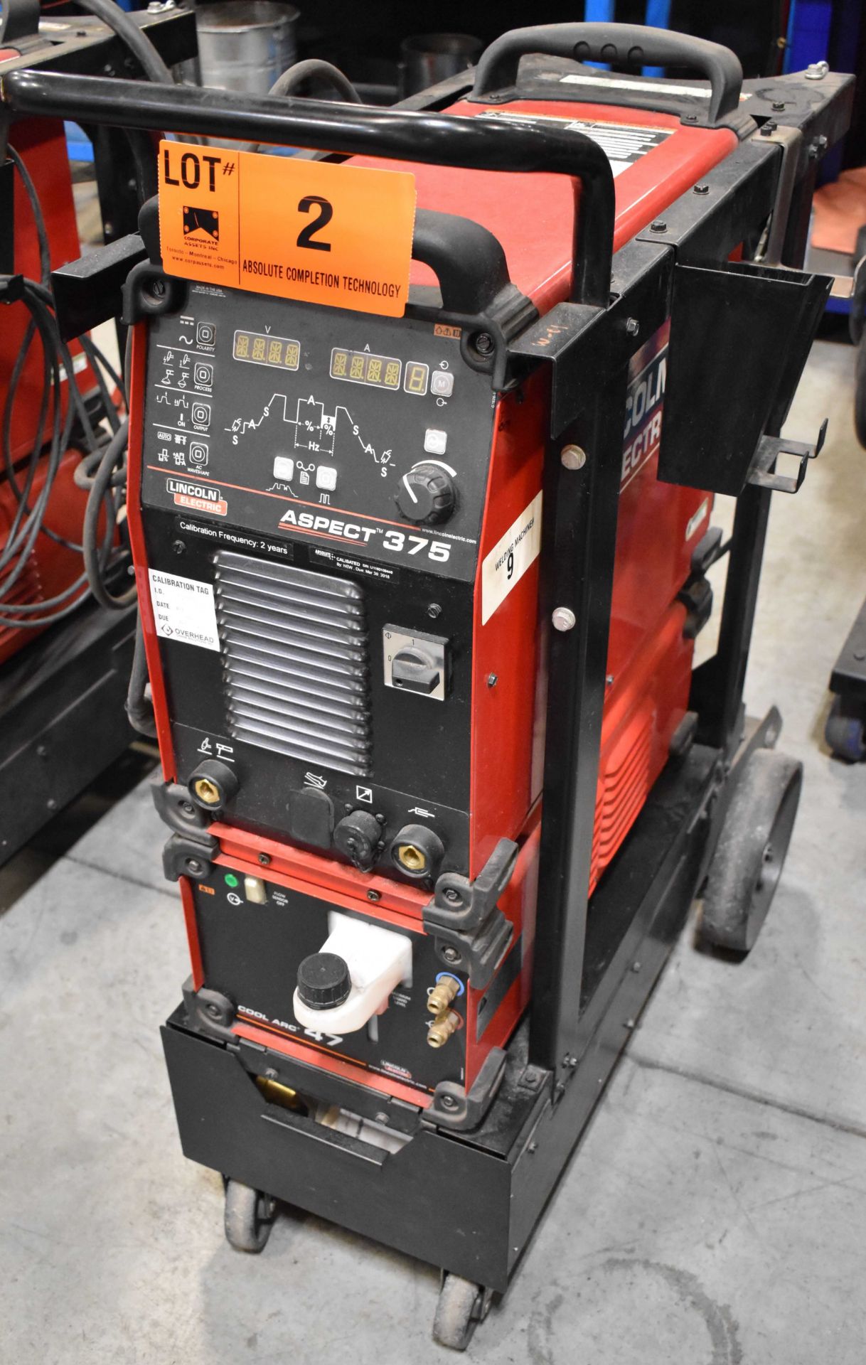 LINCOLN (2016) ELECTRIC ASPECT 375 DIGITAL TIG WELDER WITH LINCOLN ELECTRIC COOL ARC 47 WATER