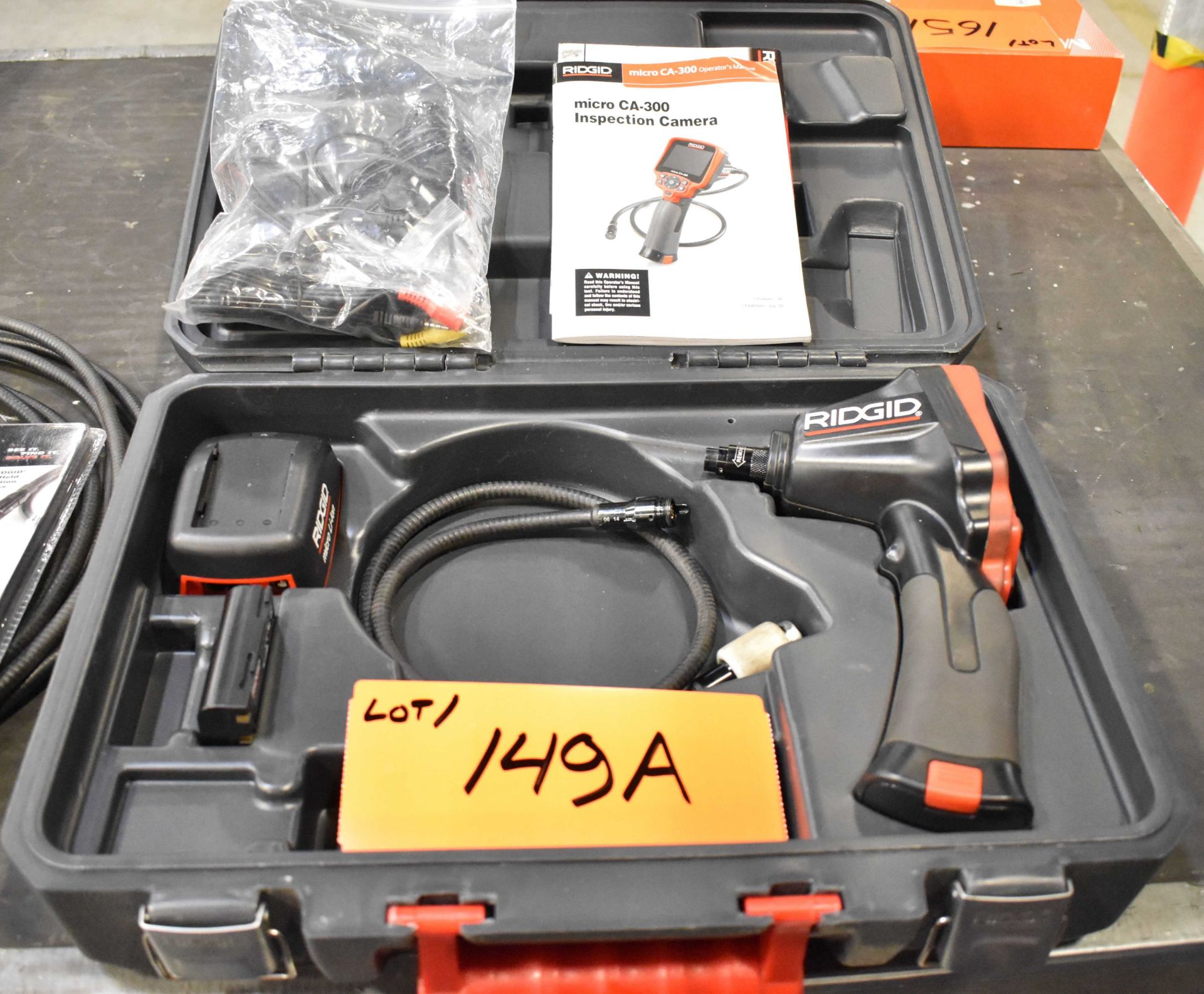 RIDGID MICRO CA-300 DIGITAL INSPECTION CAMERA WITH SPARE CABLE/CAMERA EXTENSIONS [RIGGING FEES FOR