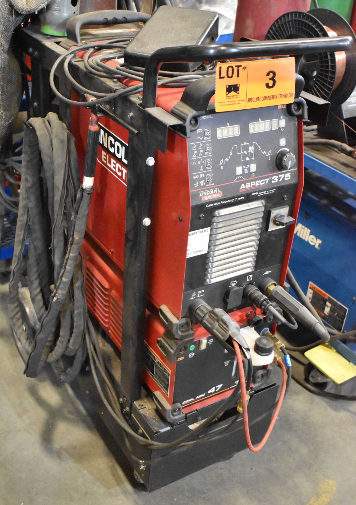 LINCOLN (2016) ELECTRIC ASPECT 375 DIGITAL TIG WELDER WITH LINCOLN ELECTRIC COOL ARC 47 WATER - Image 2 of 2