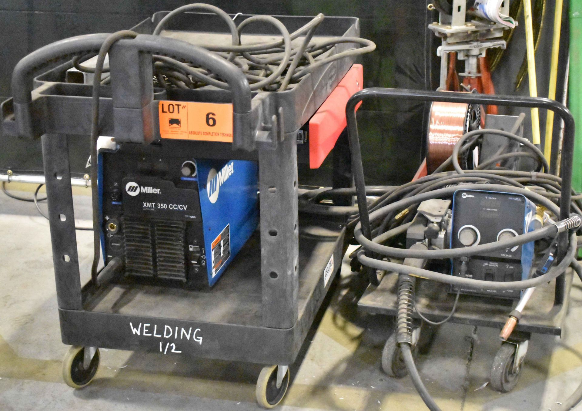 MILLER (2011) XMT 350 MIG WELDER WITH MILLER 70 SERIES WIRE FEEDER, CABLES & GUN, S/N: MB230169A [