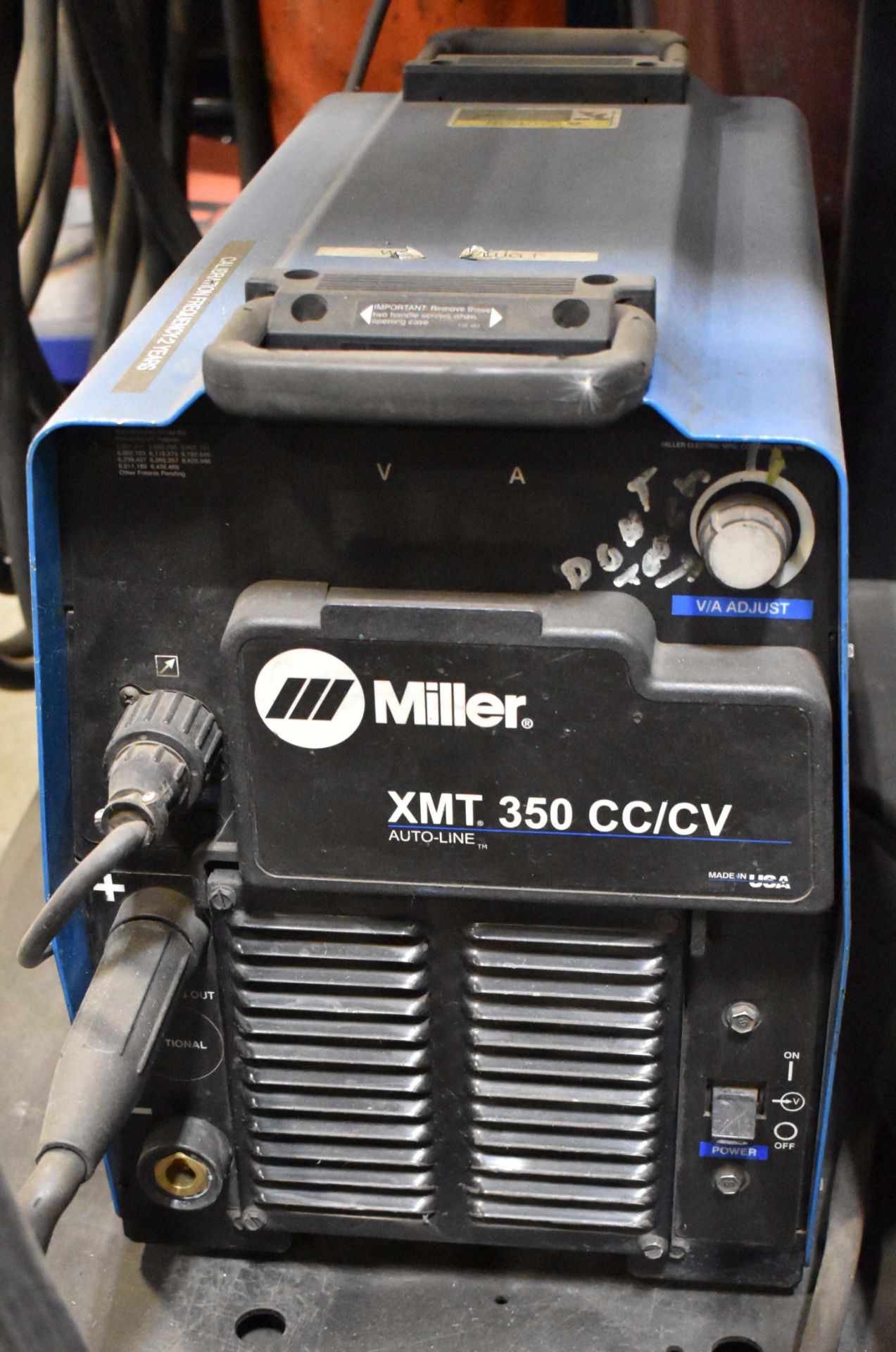 MILLER XMT 350 MIG WELDER WITH MILLER 22A WIRE FEEDER, CABLES & GUN, S/N: N/A [RIGGING FEES FOR - Bild 2 aus 3