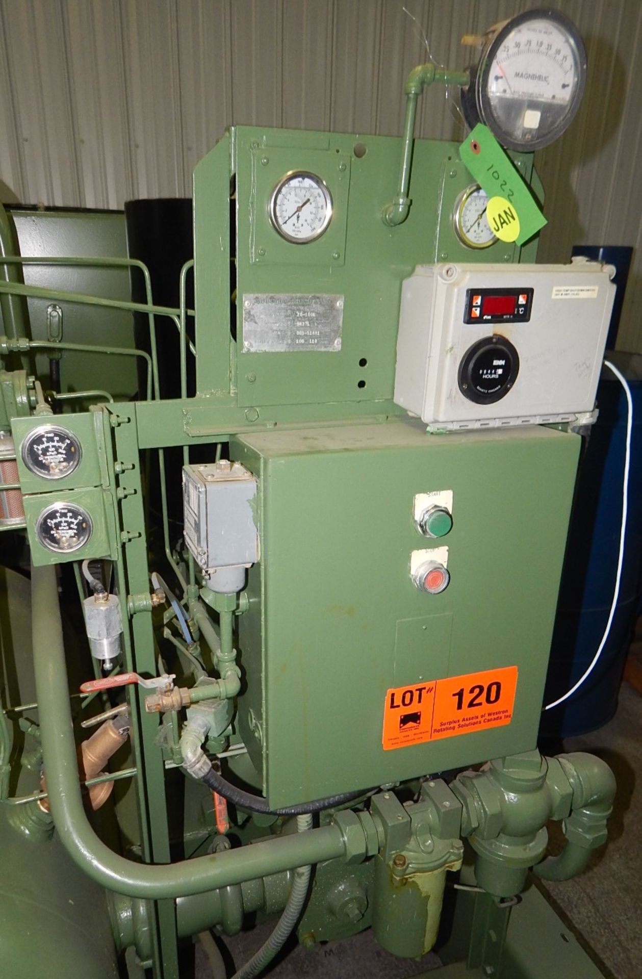 SULLAIR 20-100L ROTARY SCREW AIR COMPRESSOR WITH 100 HP, 100/110 PSI, 6443 HRS (RECORDED AT TIME - Image 4 of 6